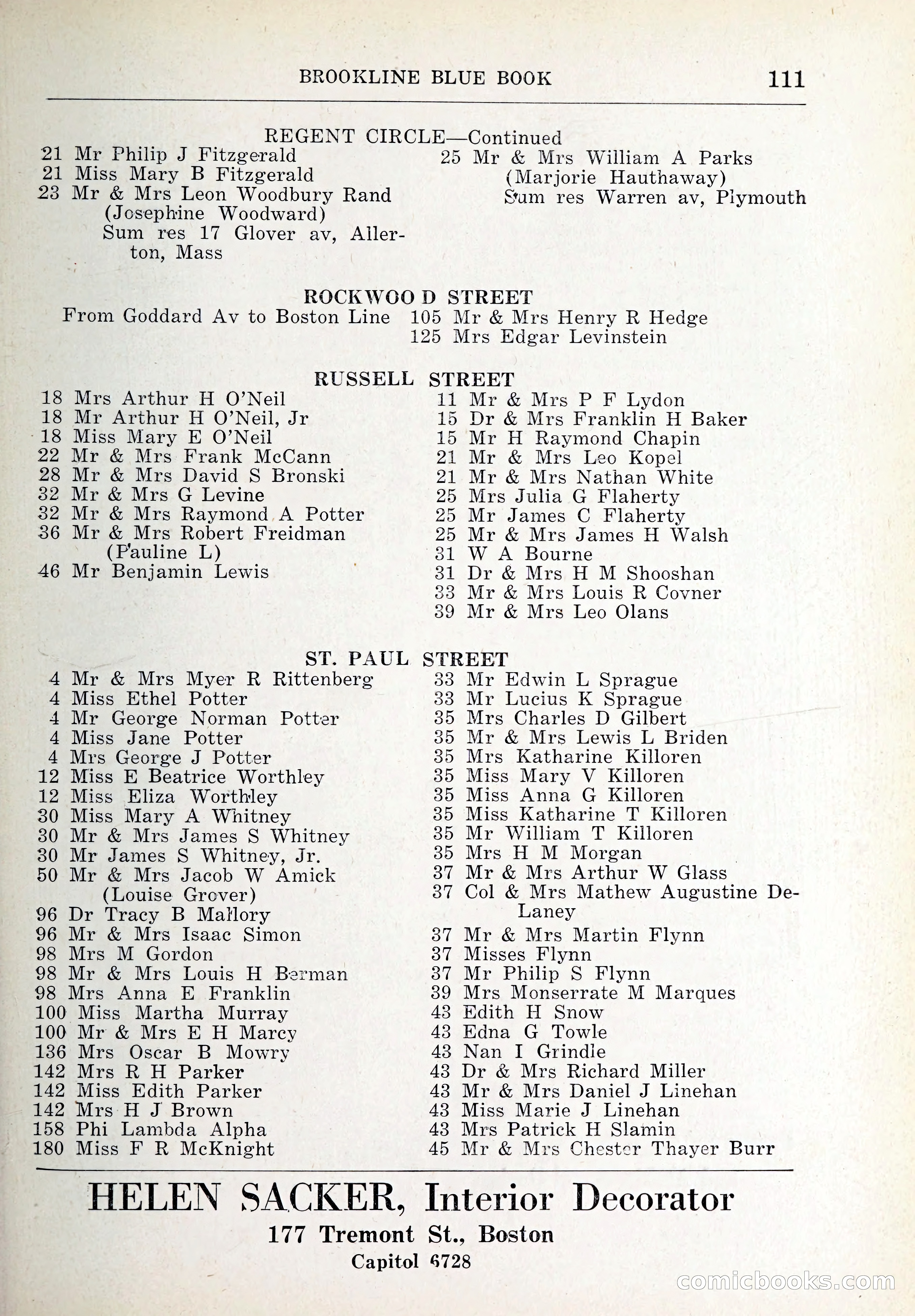 Blue Book of Brookline and Longwood — page 146 of 347