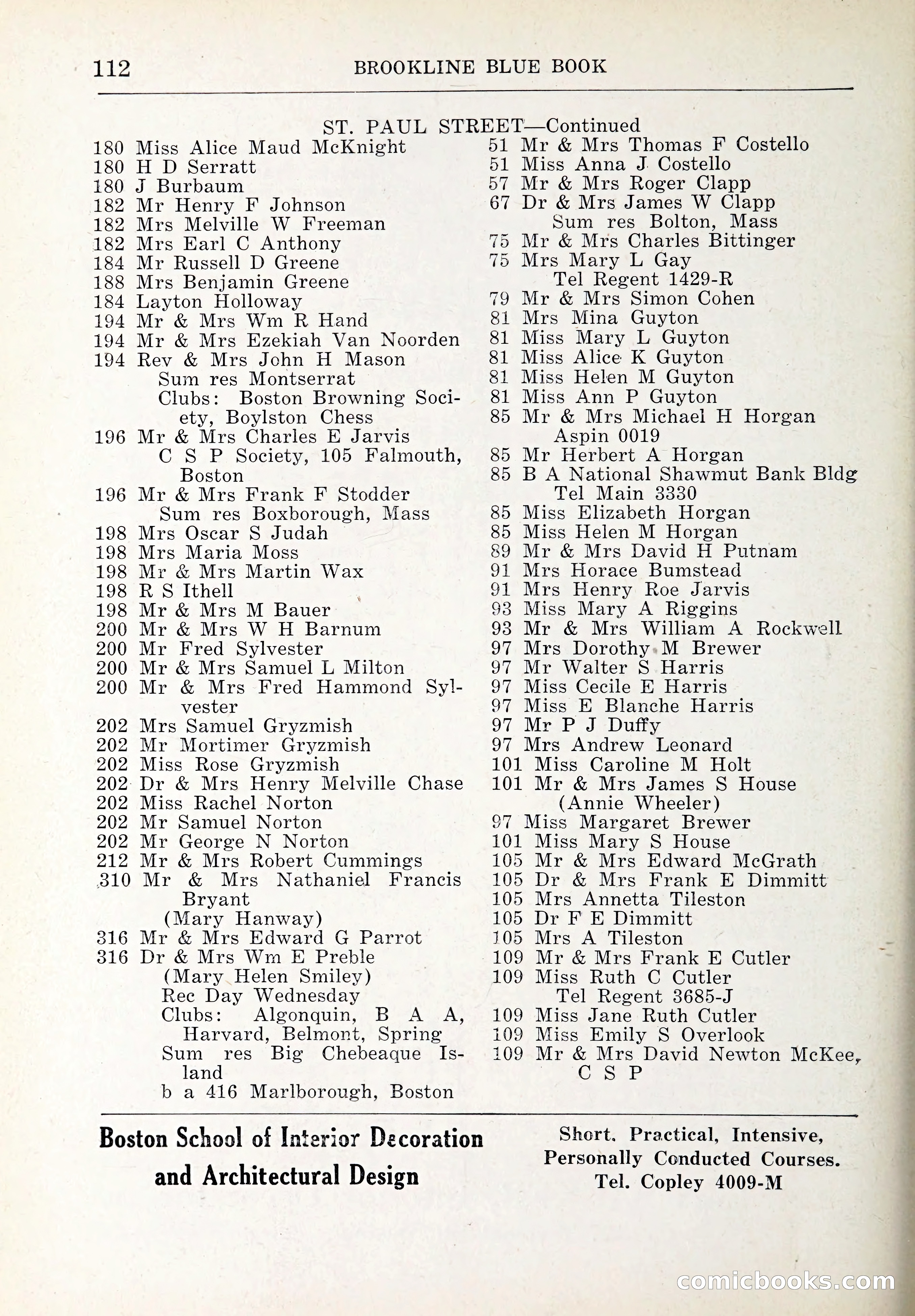 Blue Book of Brookline and Longwood — page 147 of 347