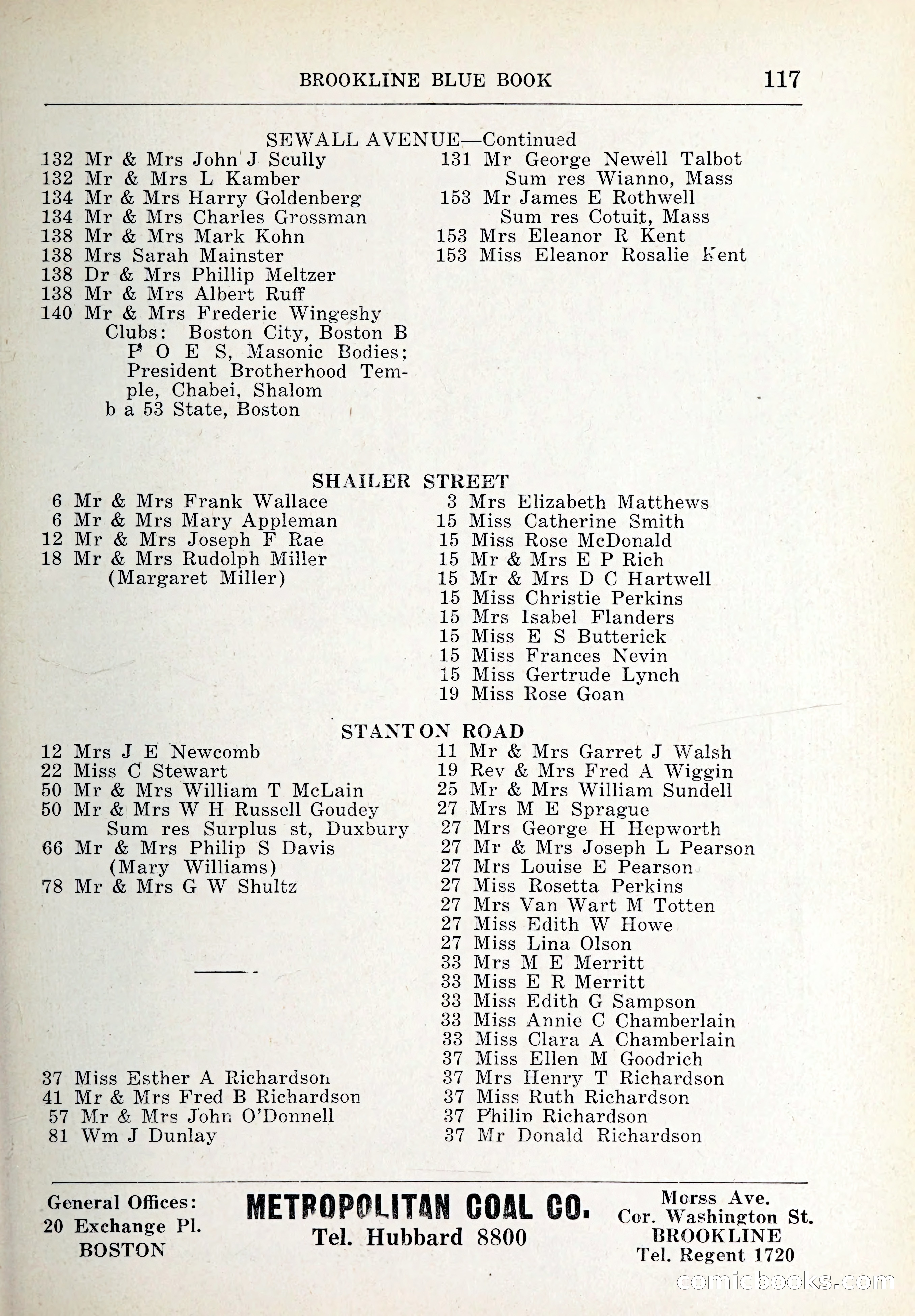 Blue Book of Brookline and Longwood — page 152 of 347