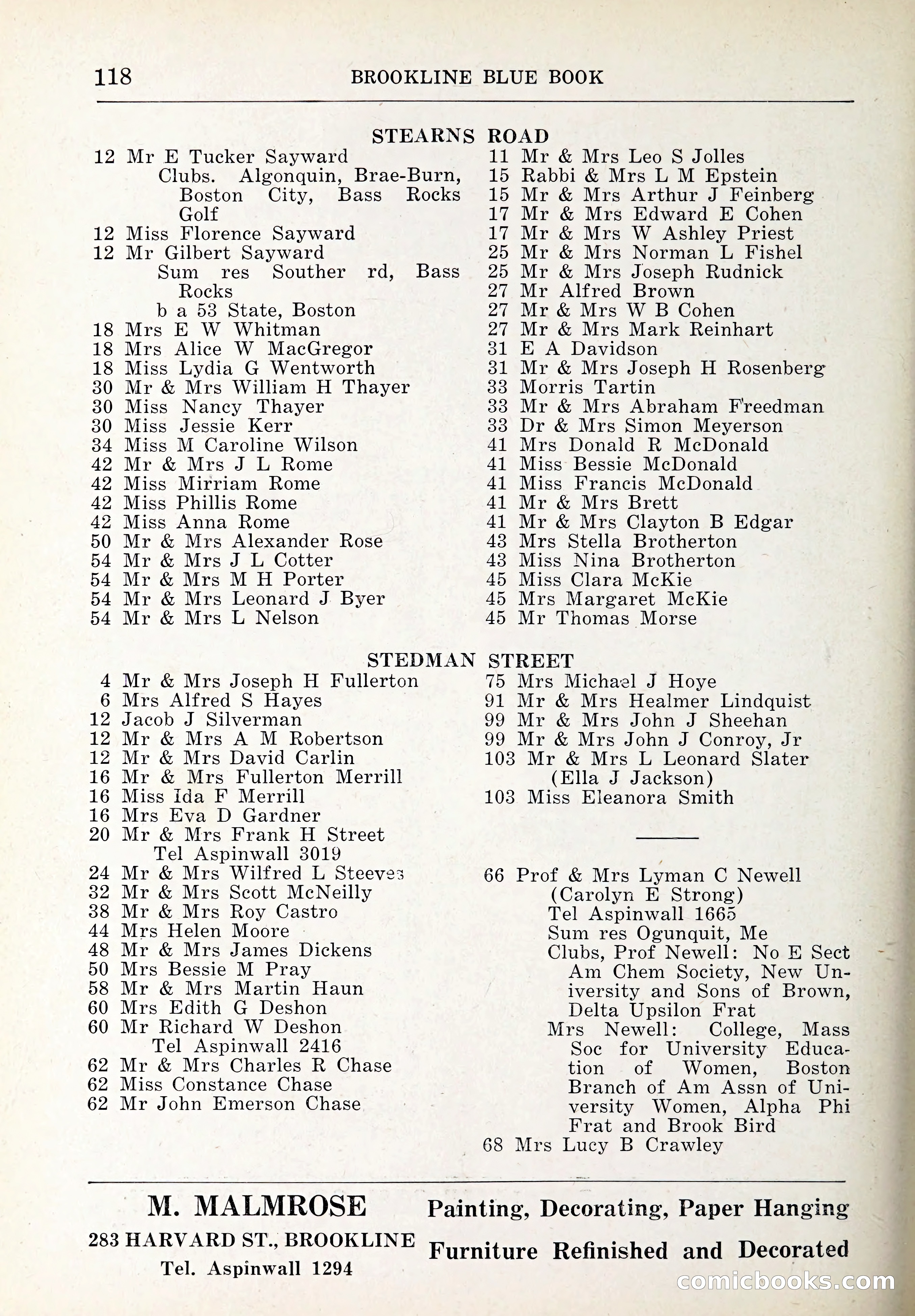Blue Book of Brookline and Longwood — page 153 of 347