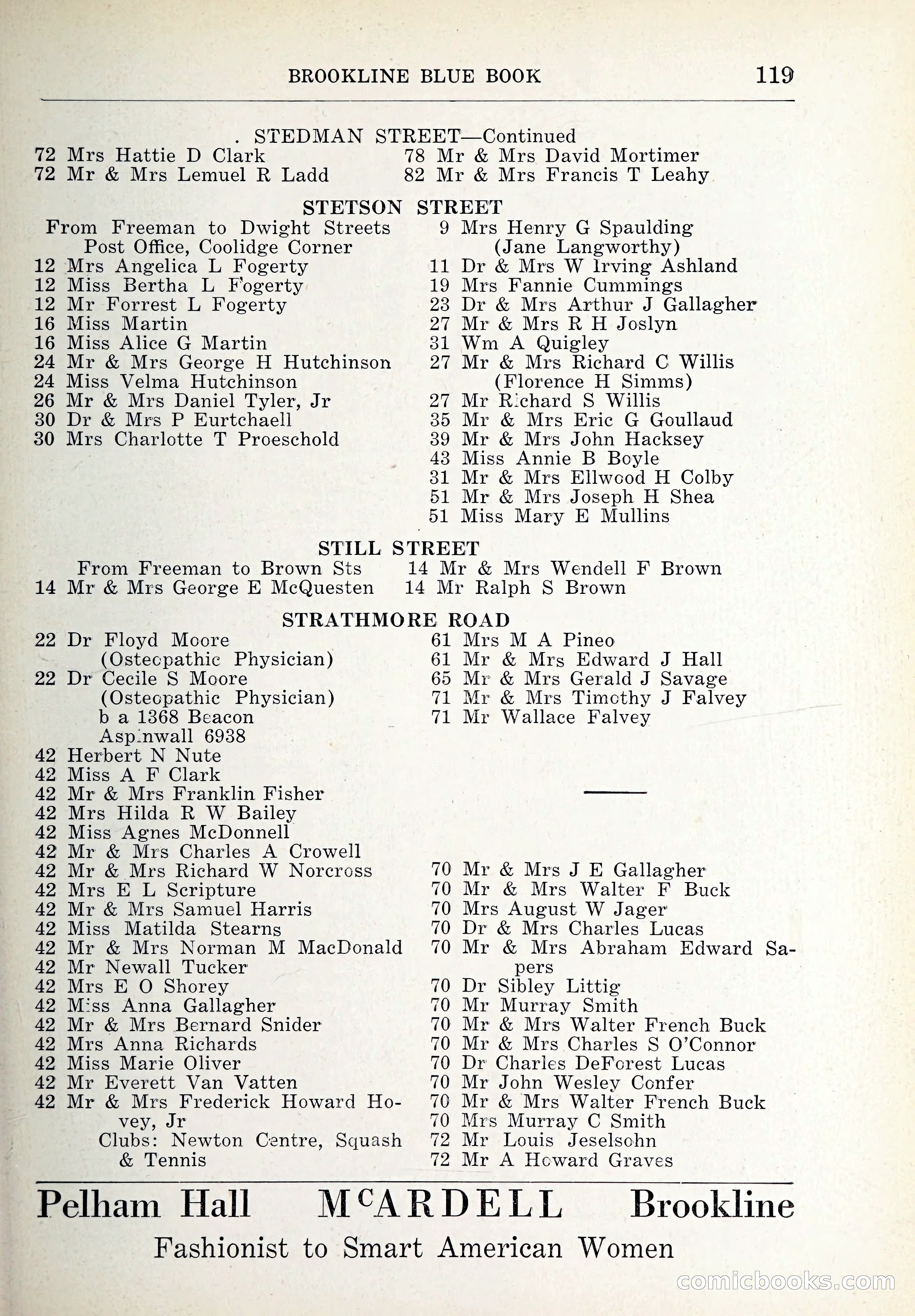 Blue Book of Brookline and Longwood — page 154 of 347
