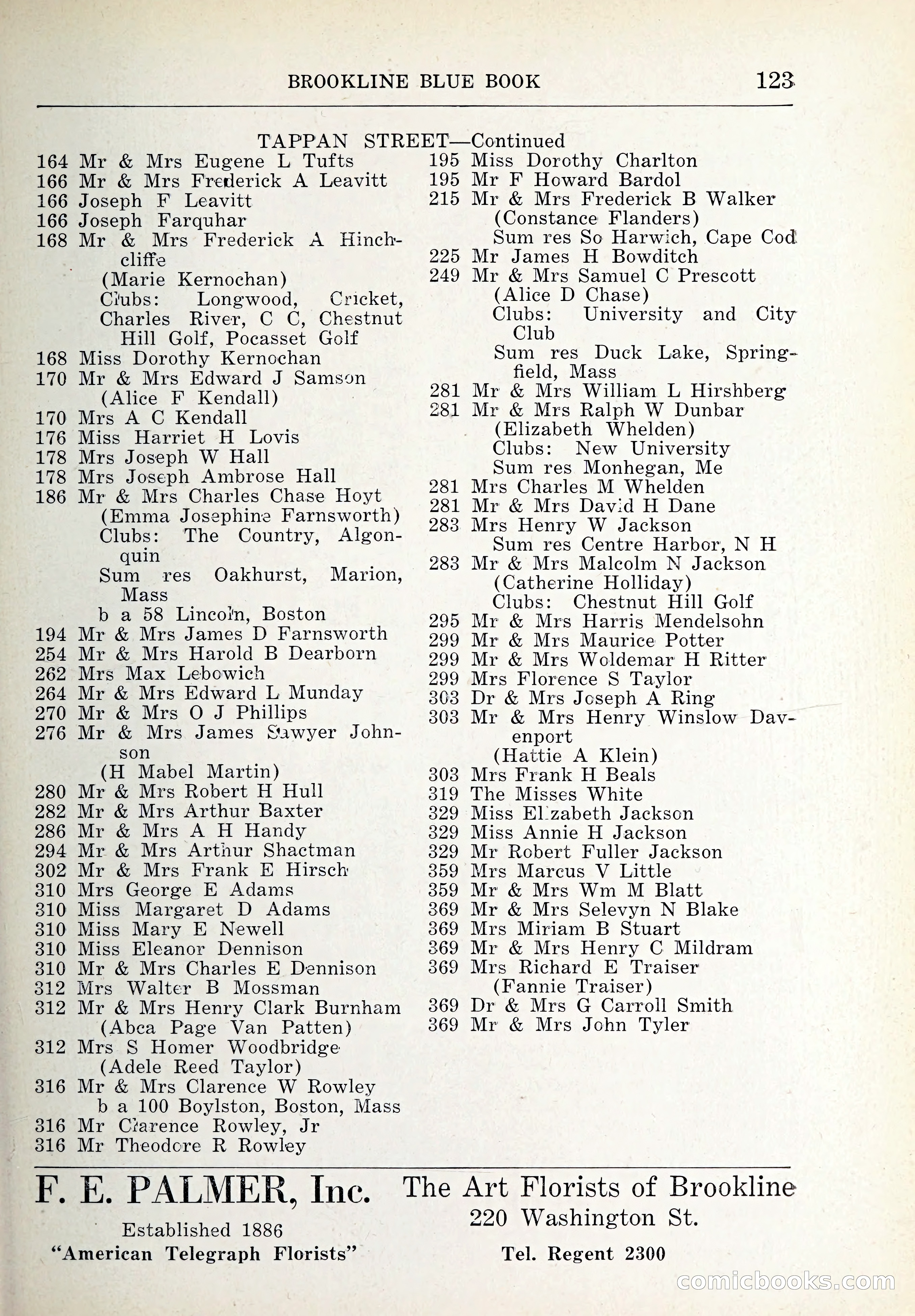 Blue Book of Brookline and Longwood — page 158 of 347