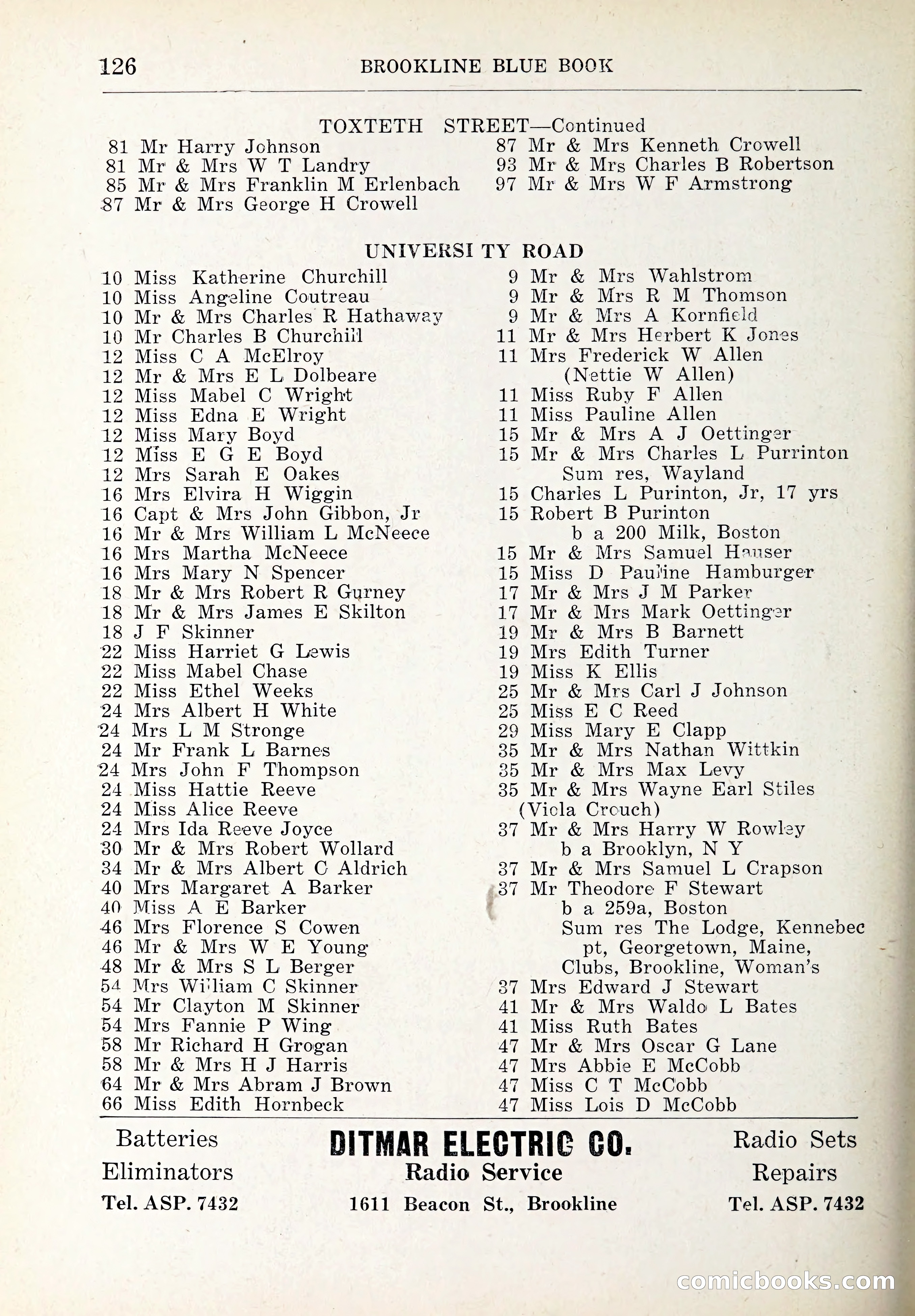 Blue Book of Brookline and Longwood — page 161 of 347