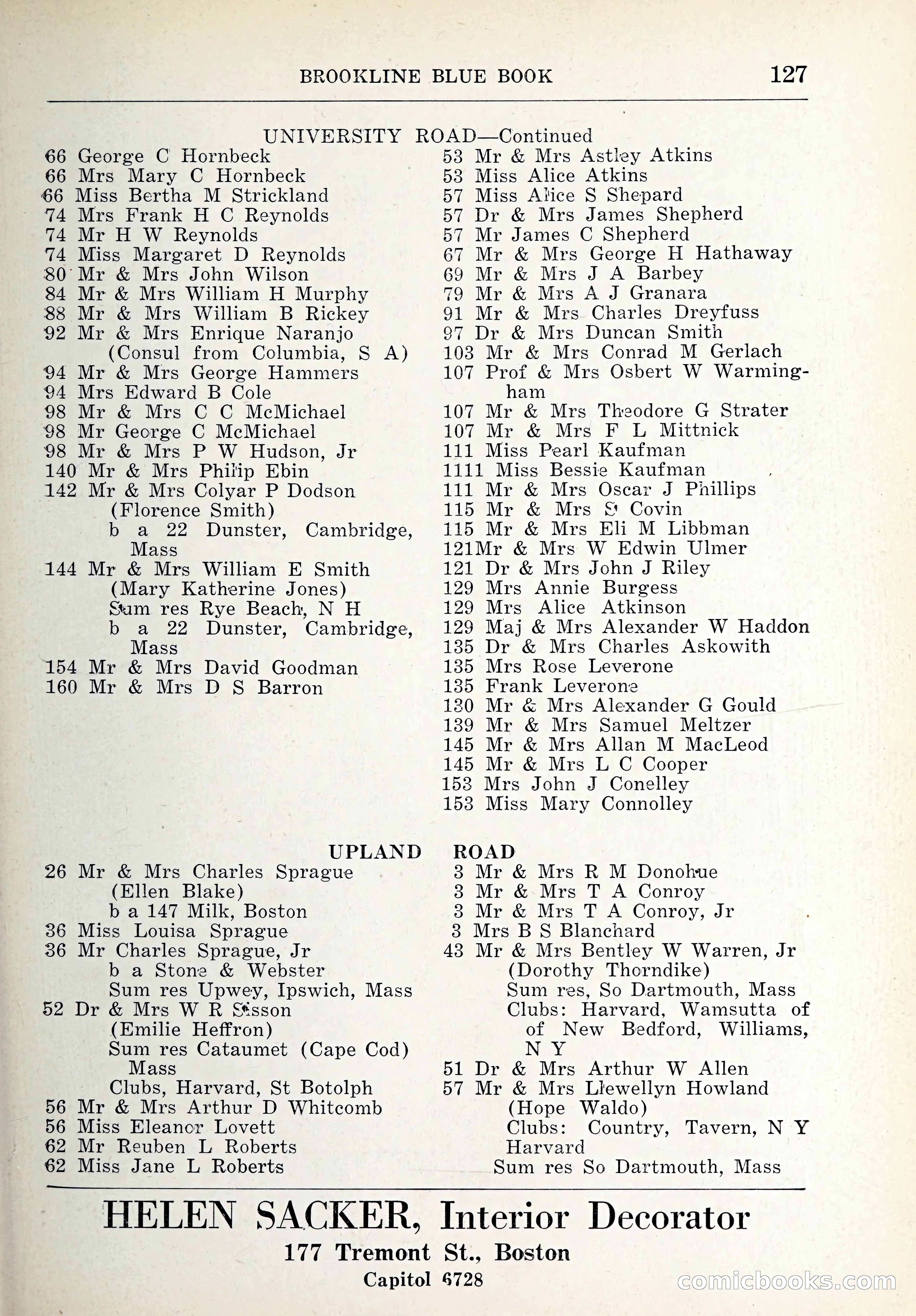 Blue Book of Brookline and Longwood — page 162 of 347
