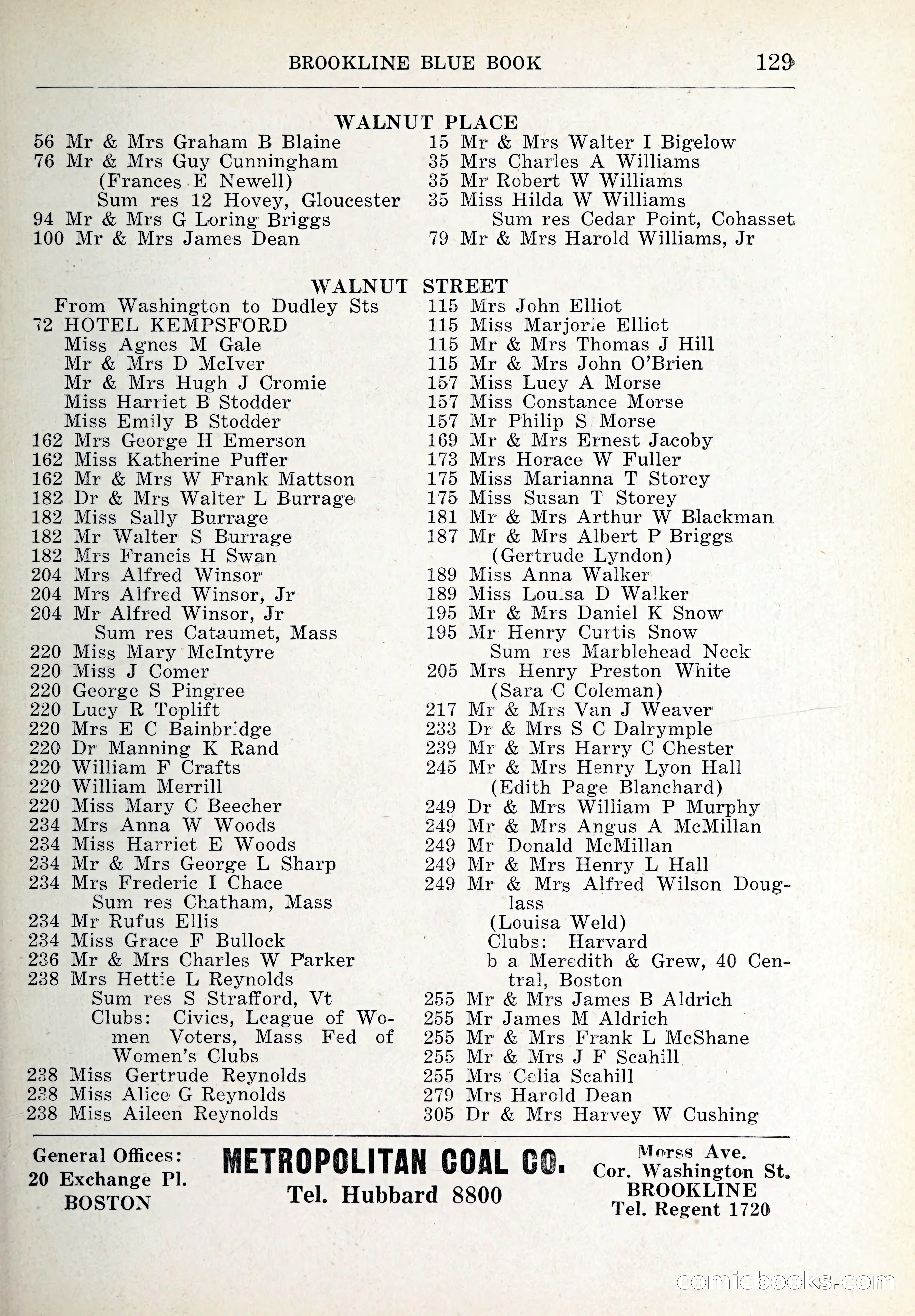 Blue Book of Brookline and Longwood — page 164 of 347