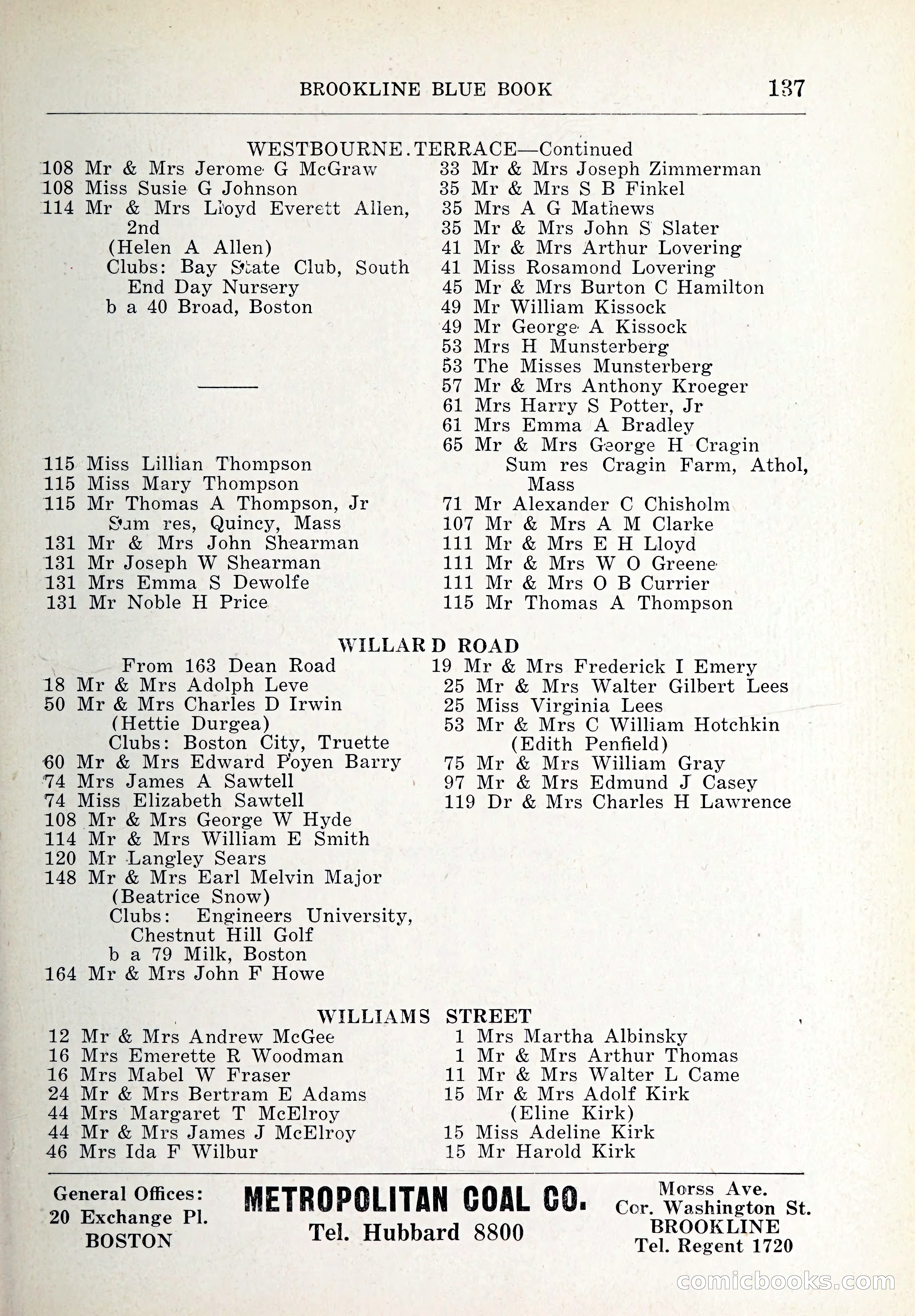 Blue Book of Brookline and Longwood — page 172 of 347