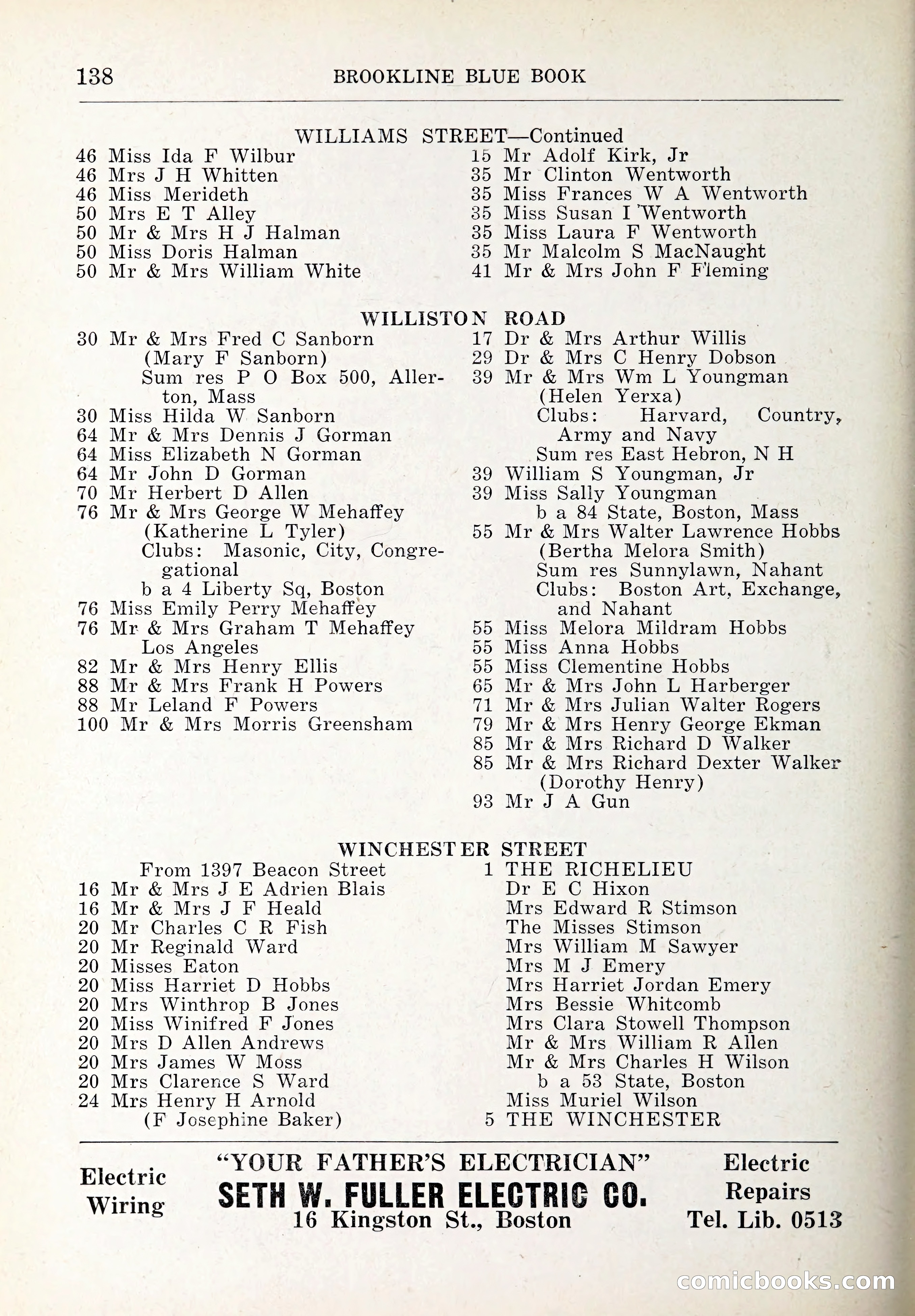 Blue Book of Brookline and Longwood — page 173 of 347