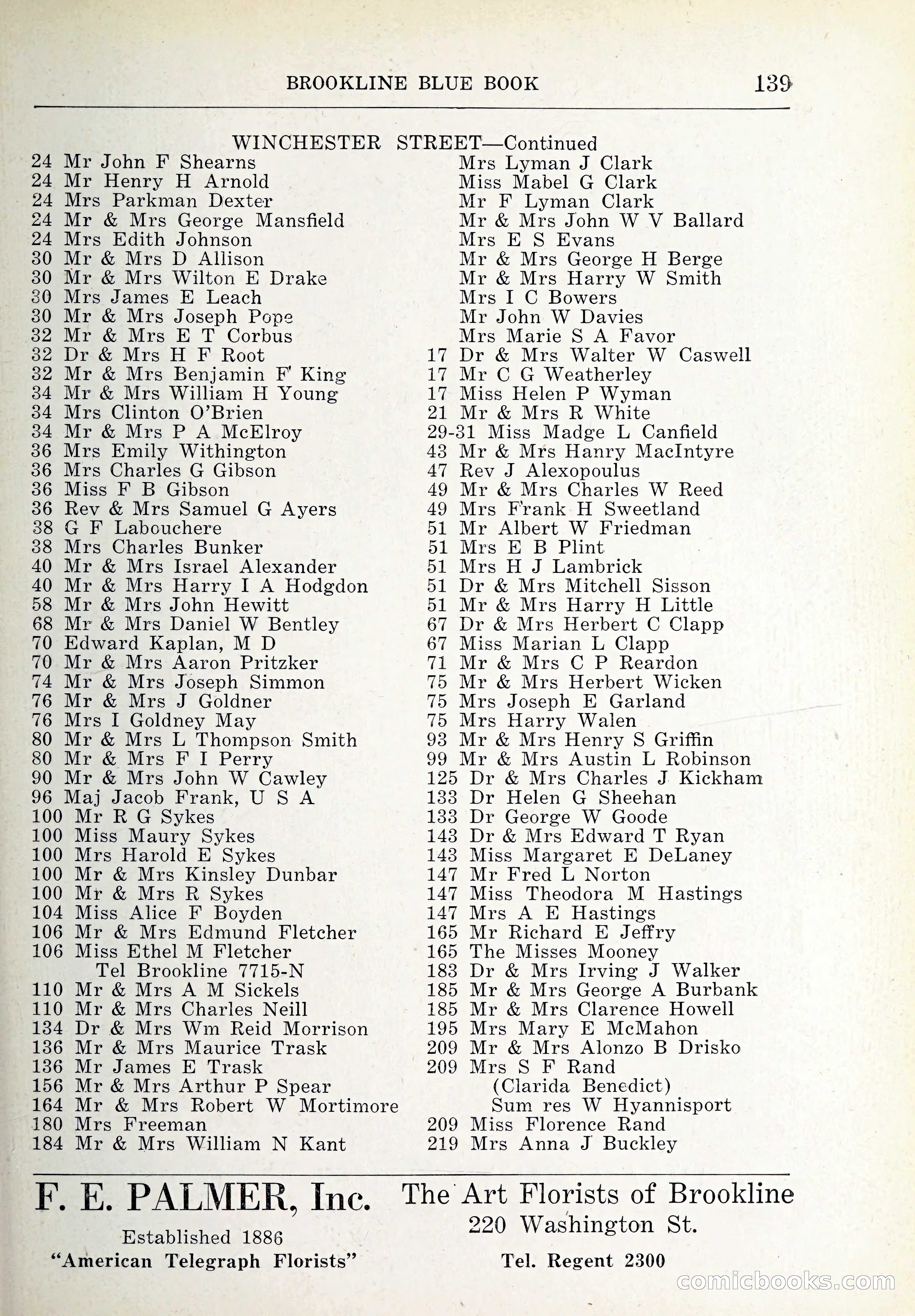 Blue Book of Brookline and Longwood — page 174 of 347
