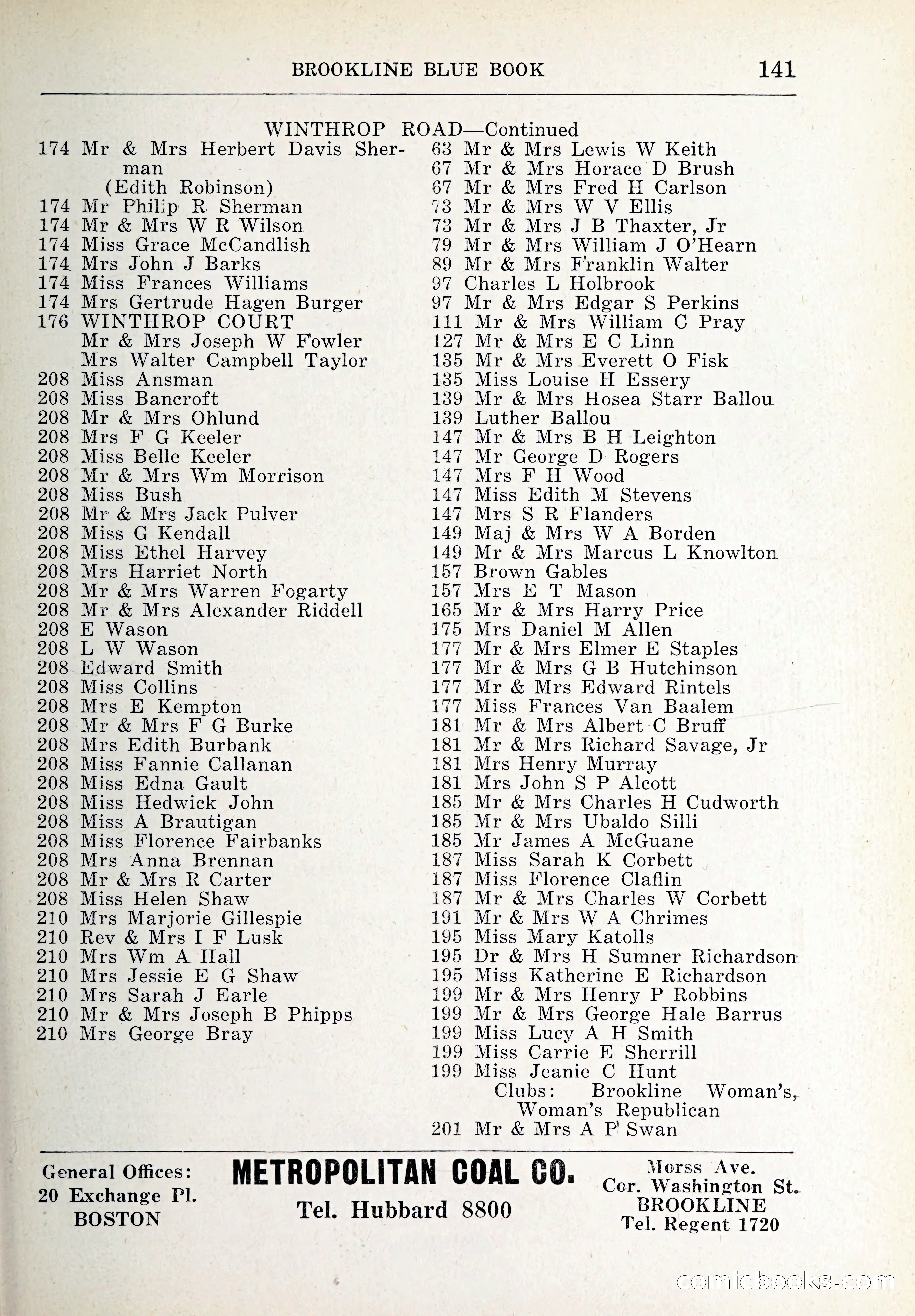 Blue Book of Brookline and Longwood — page 176 of 347