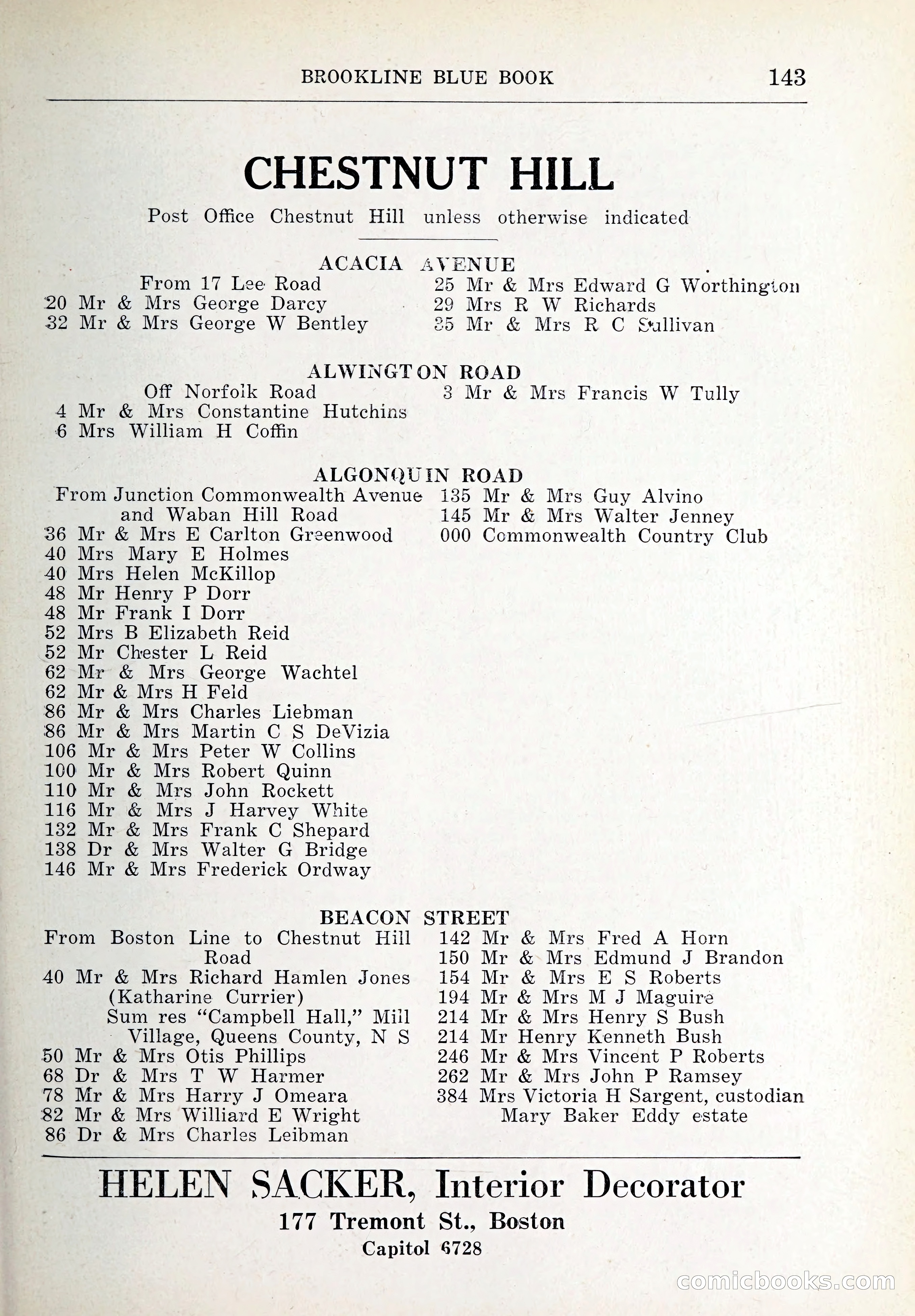 Blue Book of Brookline and Longwood — page 178 of 347