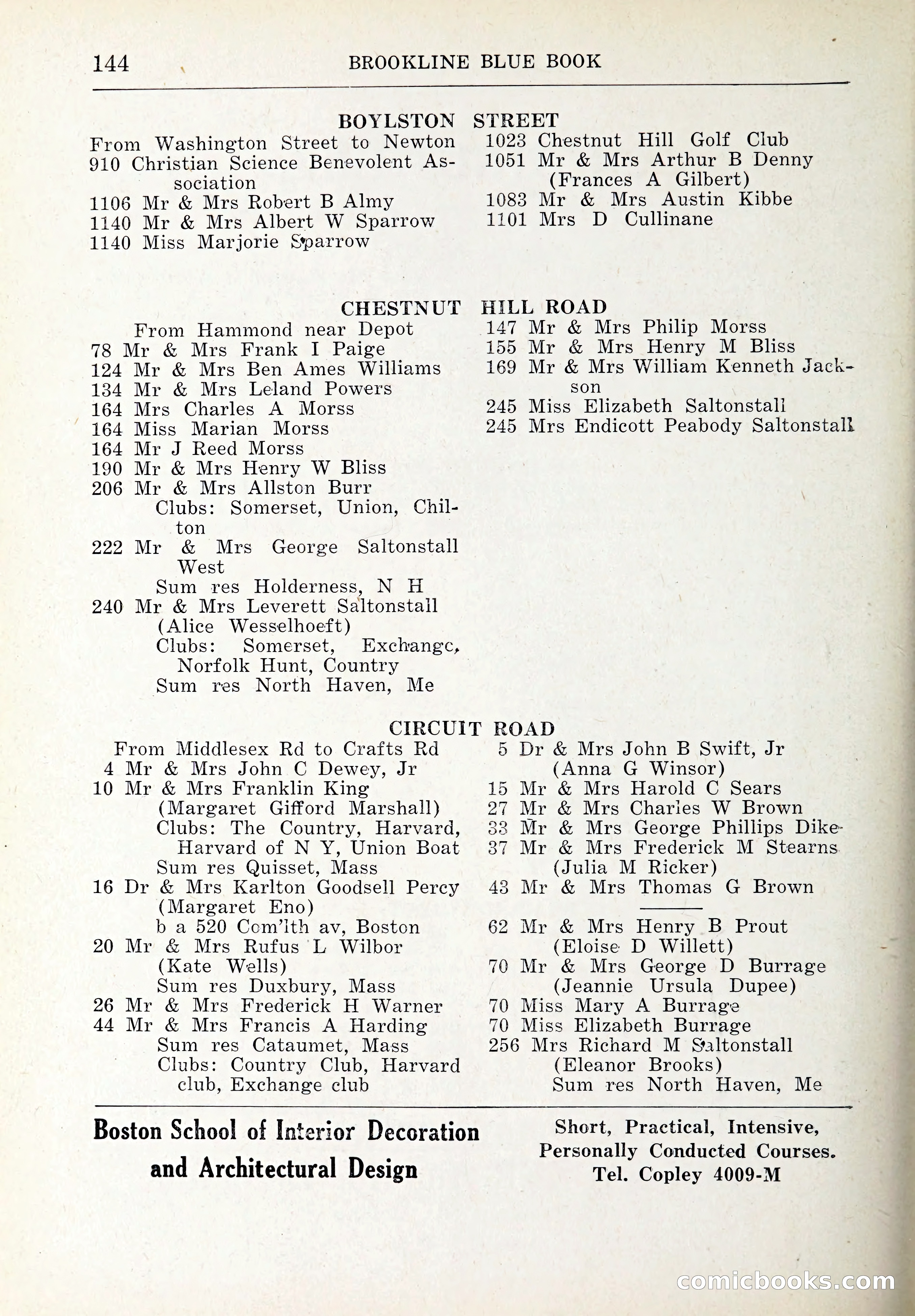 Blue Book of Brookline and Longwood — page 179 of 347
