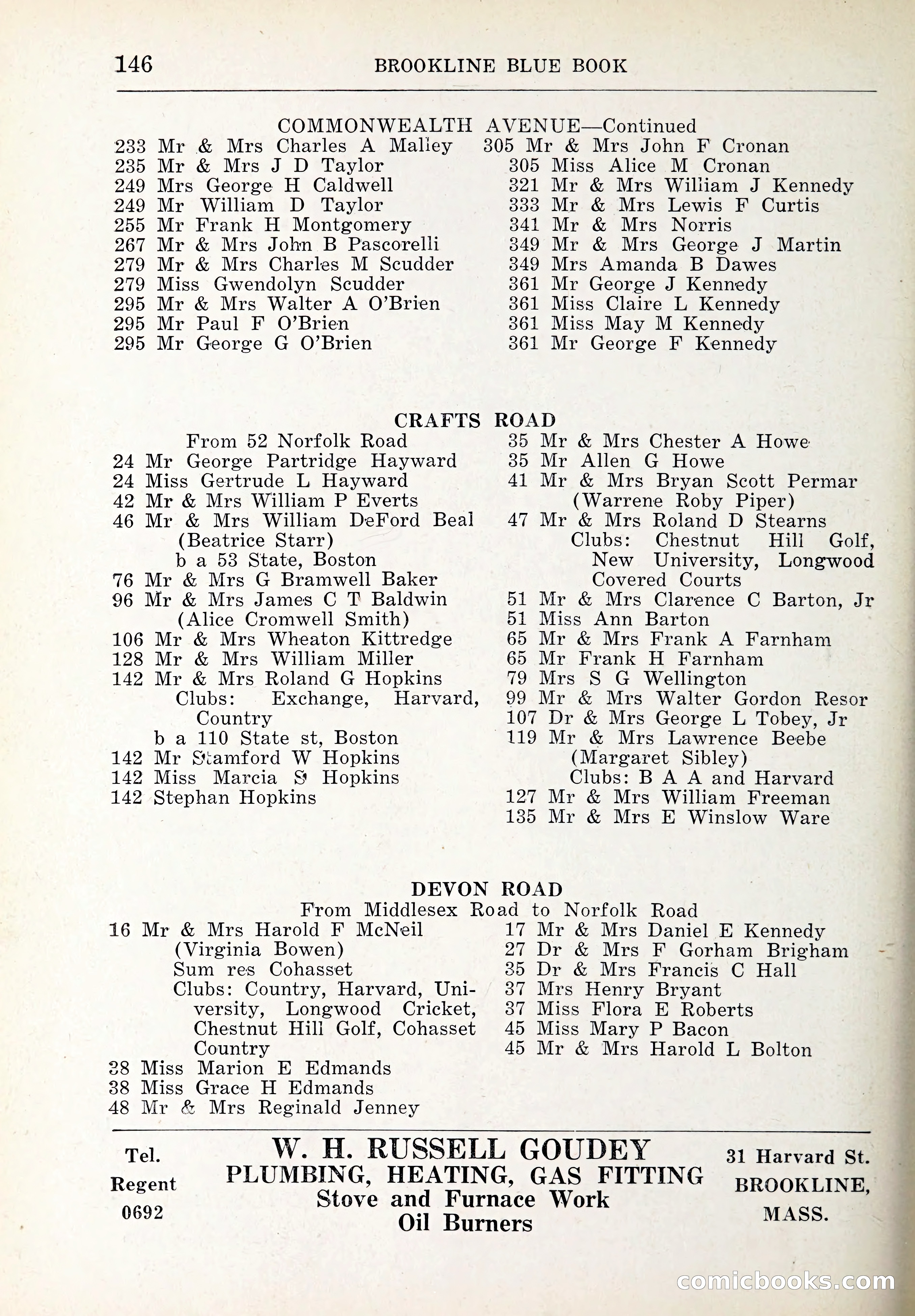Blue Book of Brookline and Longwood — page 181 of 347