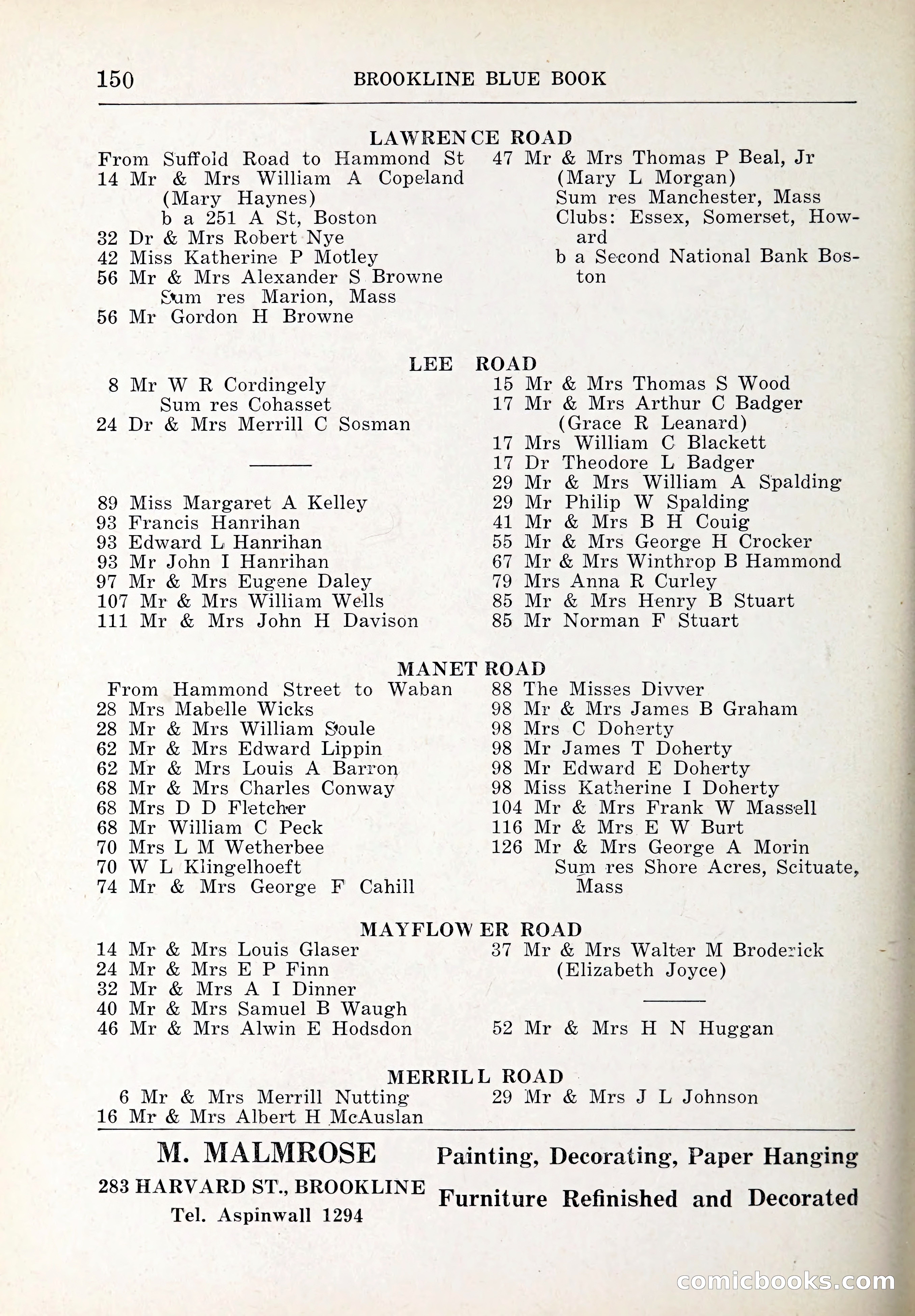 Blue Book of Brookline and Longwood — page 185 of 347