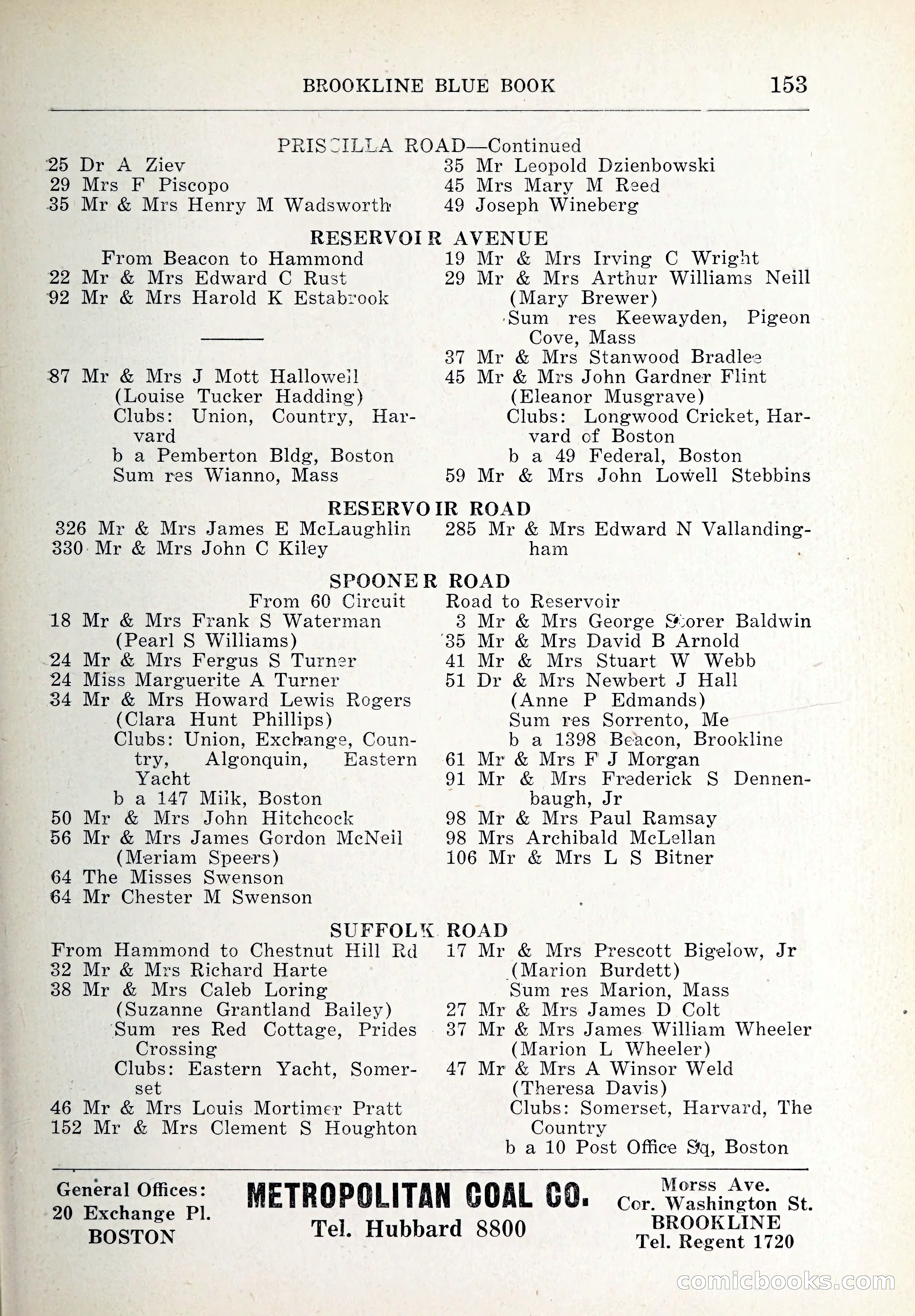 Blue Book of Brookline and Longwood — page 188 of 347