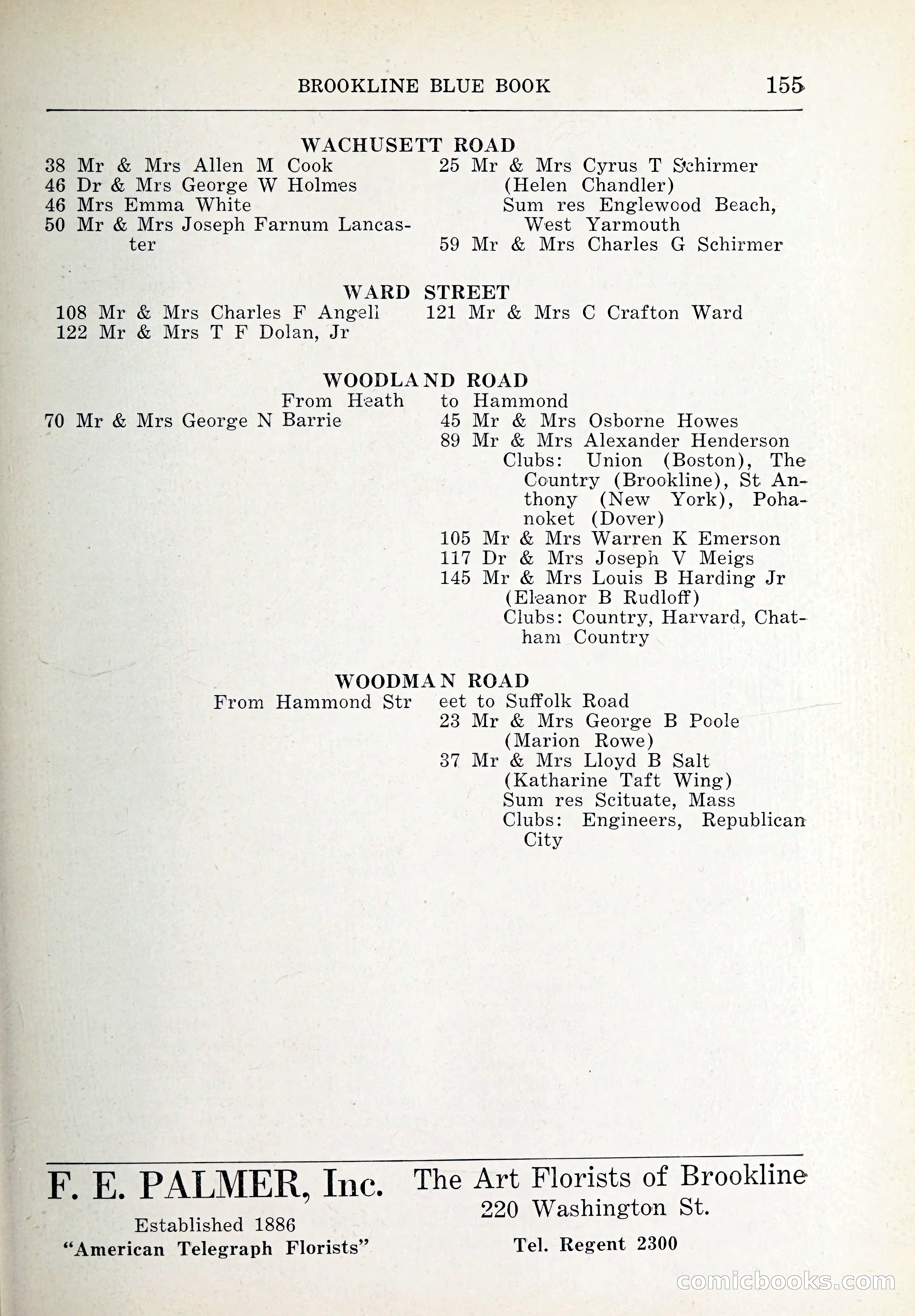 Blue Book of Brookline and Longwood — page 190 of 347