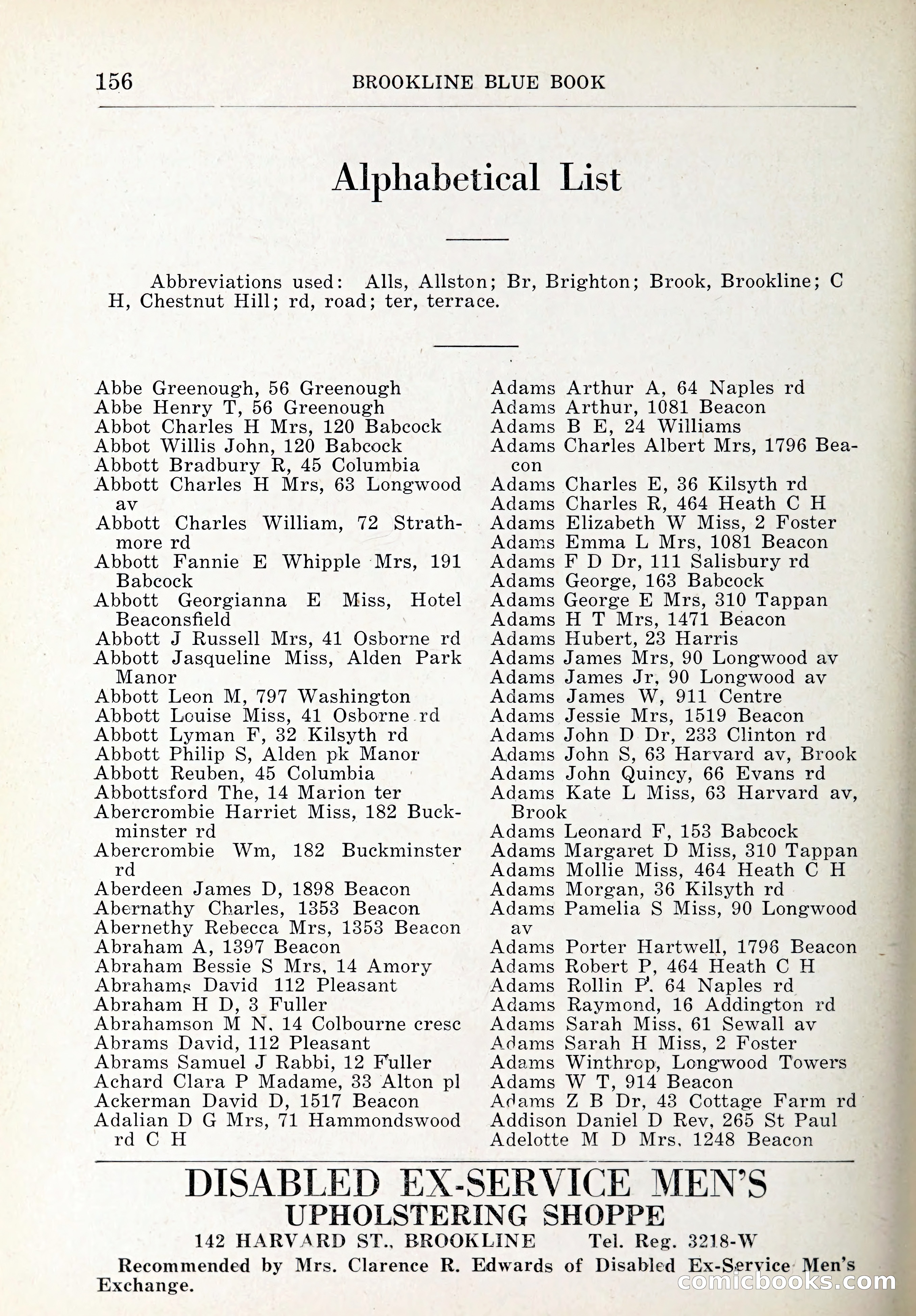 Blue Book of Brookline and Longwood — page 191 of 347