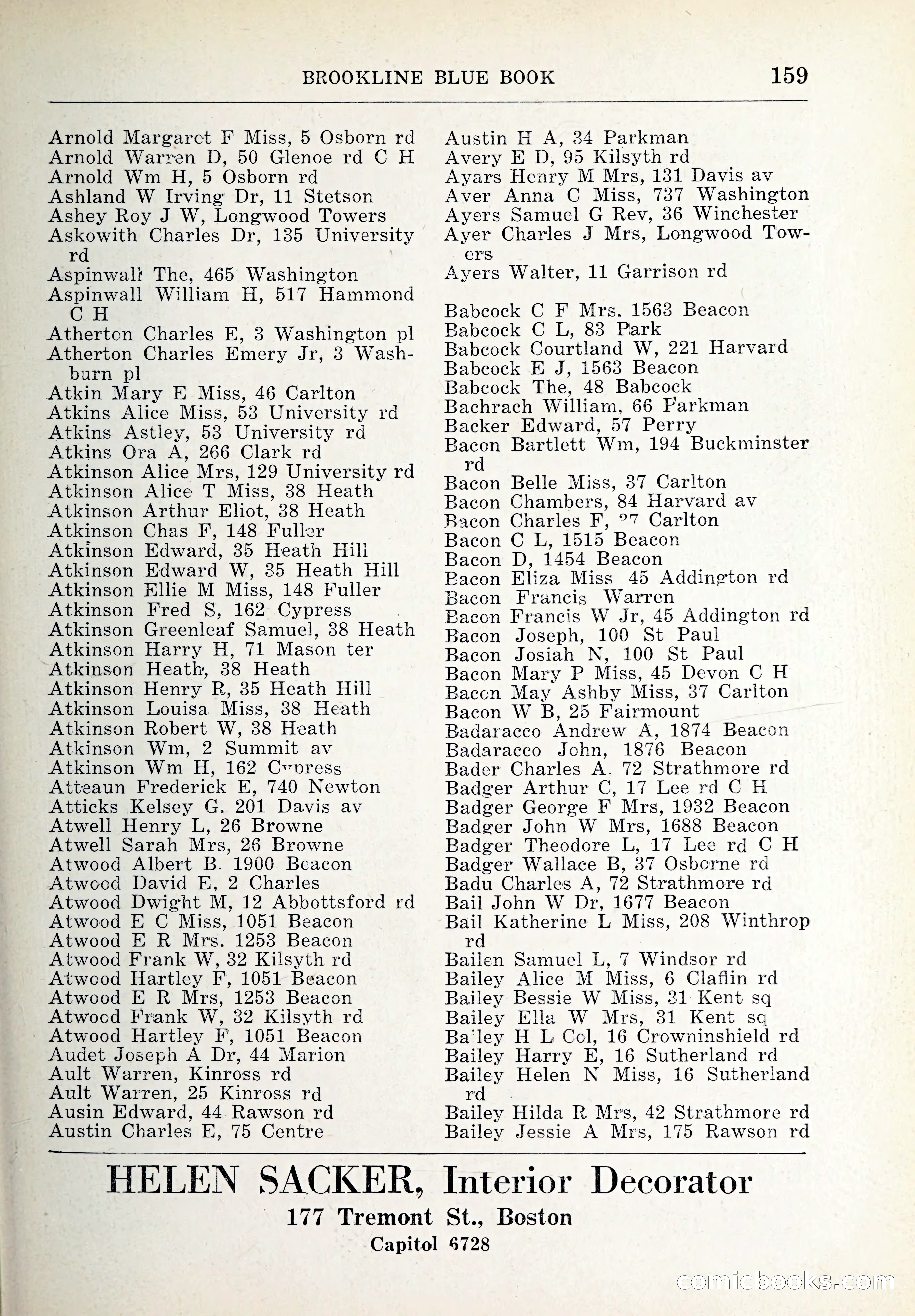 Blue Book of Brookline and Longwood — page 194 of 347