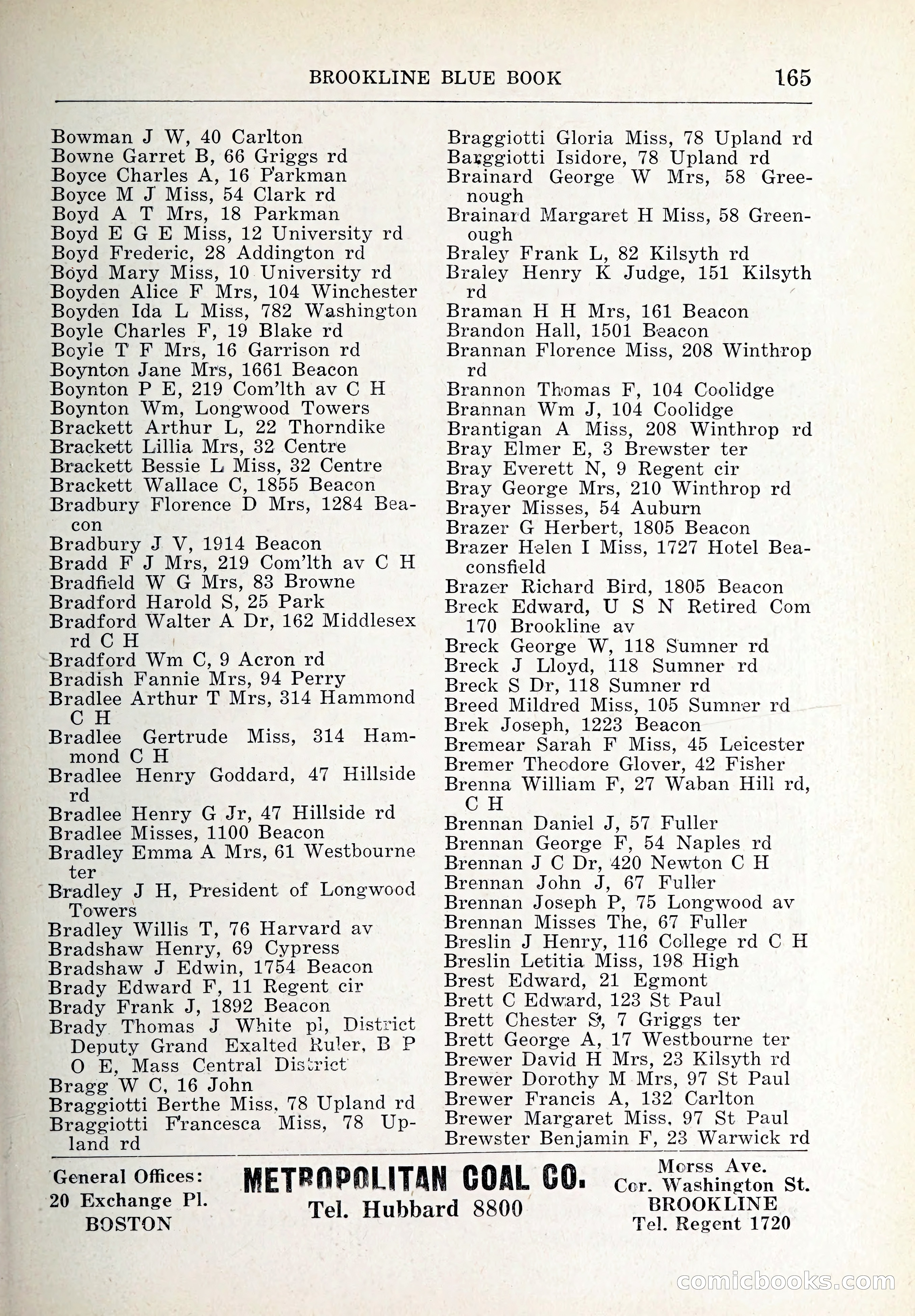 Blue Book of Brookline and Longwood — page 200 of 347