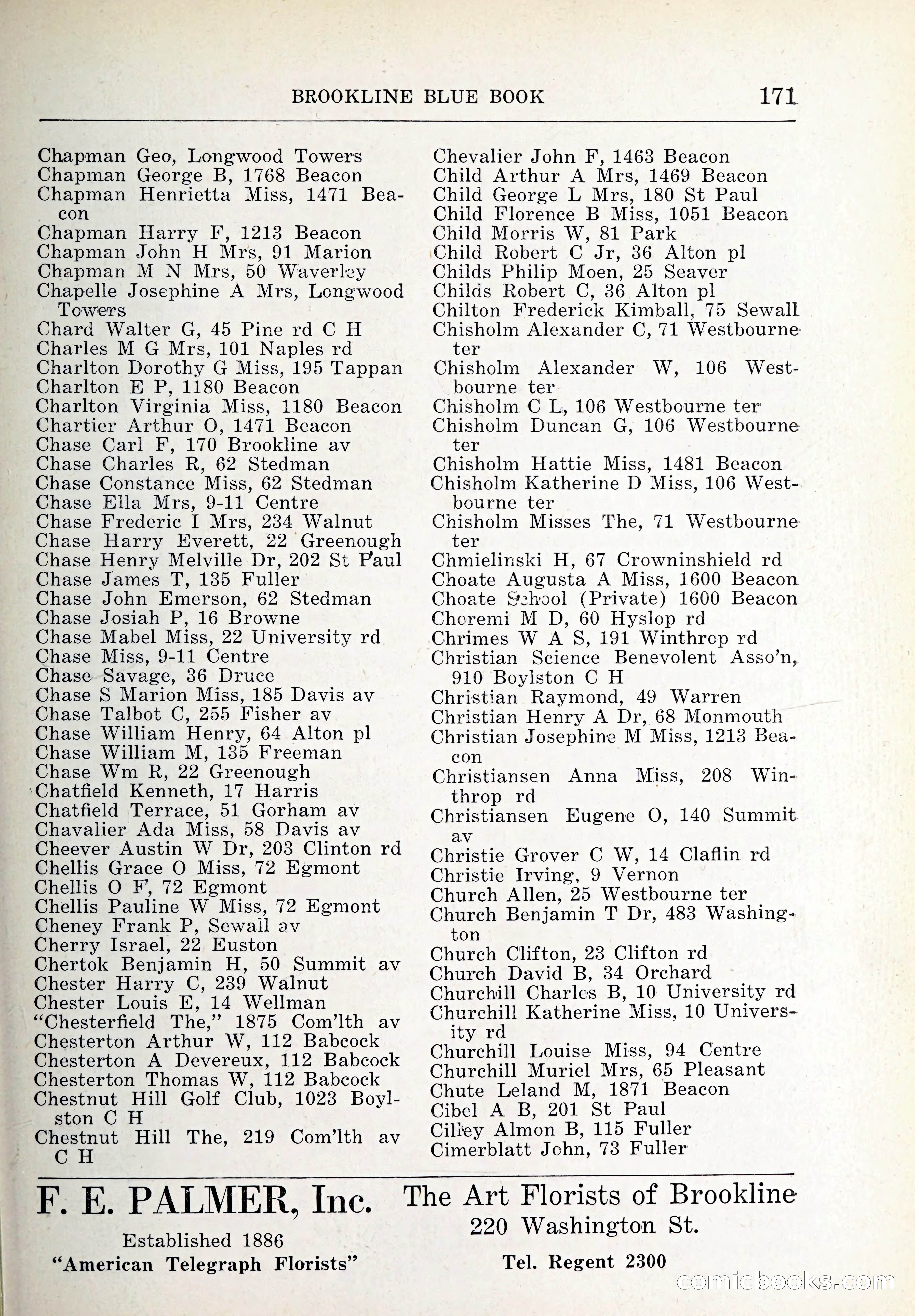 Blue Book of Brookline and Longwood — page 206 of 347