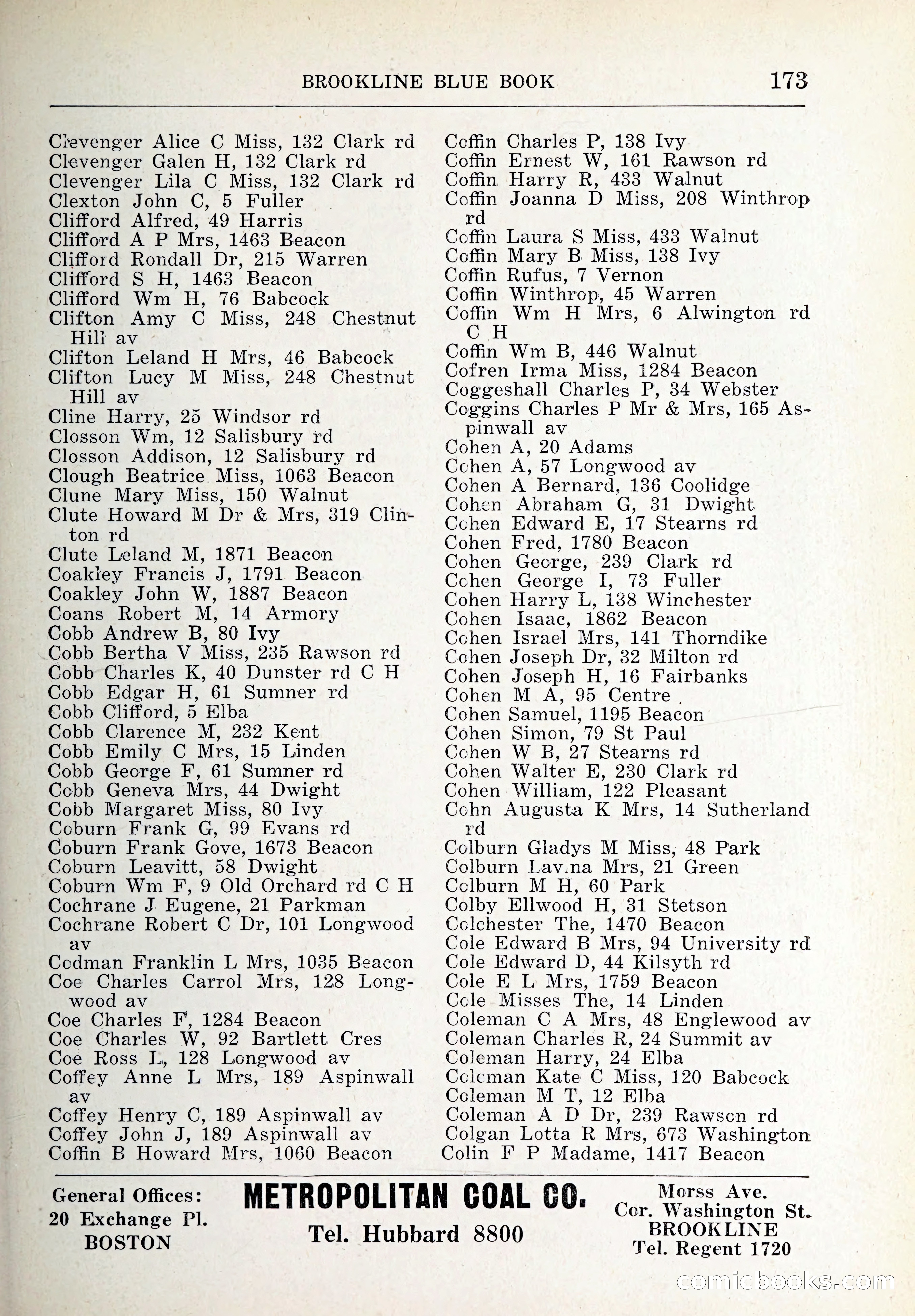 Blue Book of Brookline and Longwood — page 208 of 347