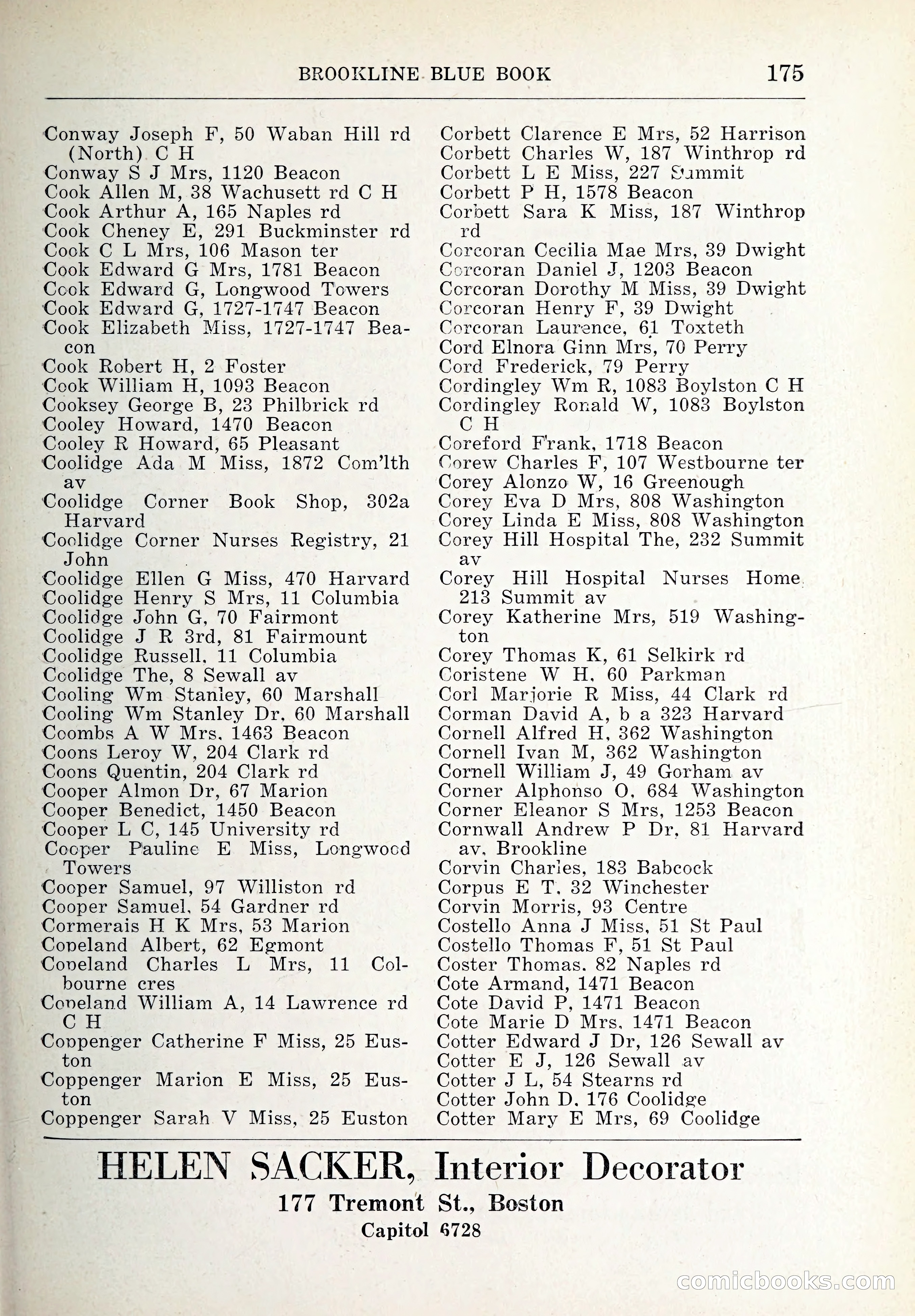 Blue Book of Brookline and Longwood — page 210 of 347