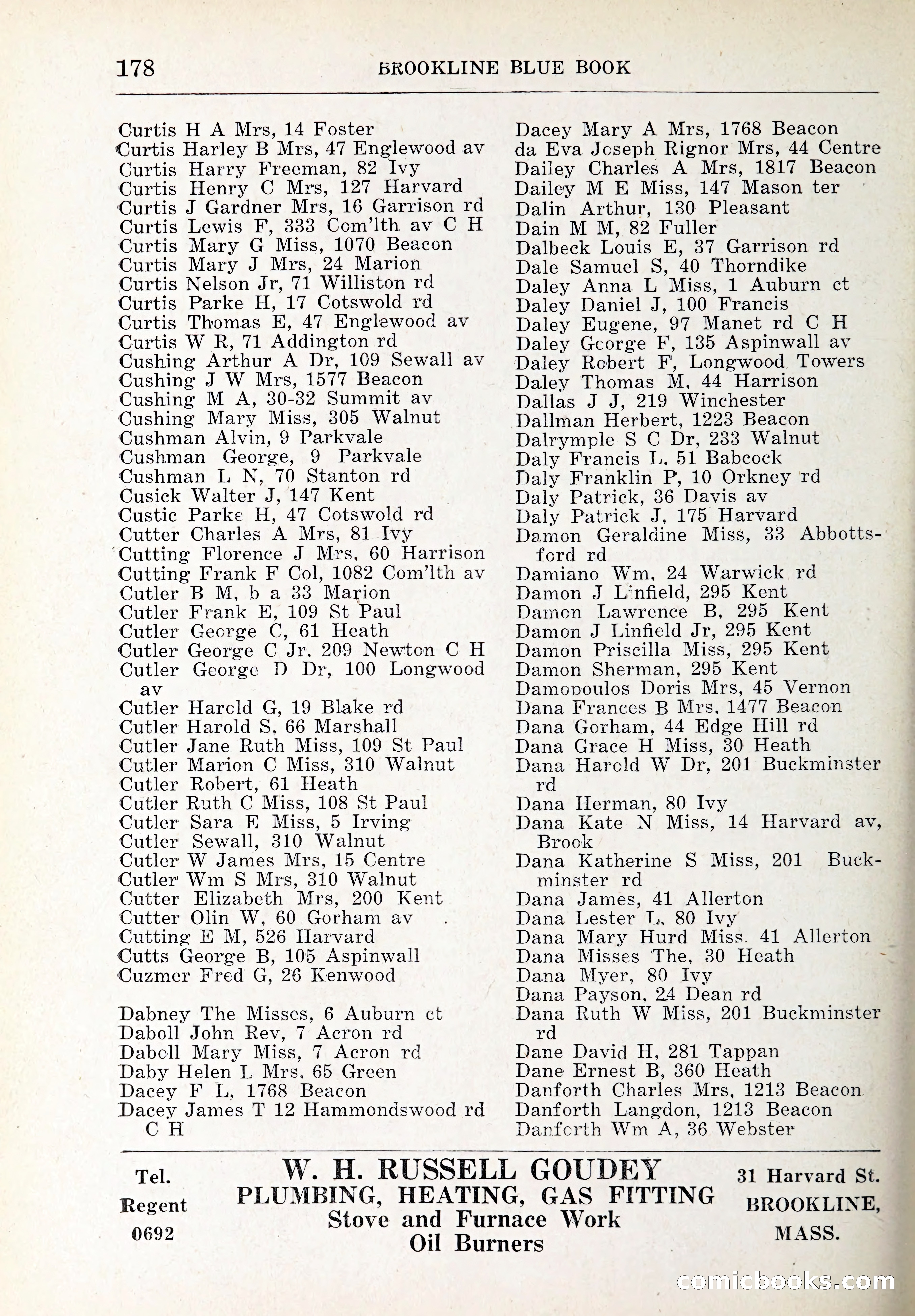 Blue Book of Brookline and Longwood — page 213 of 347