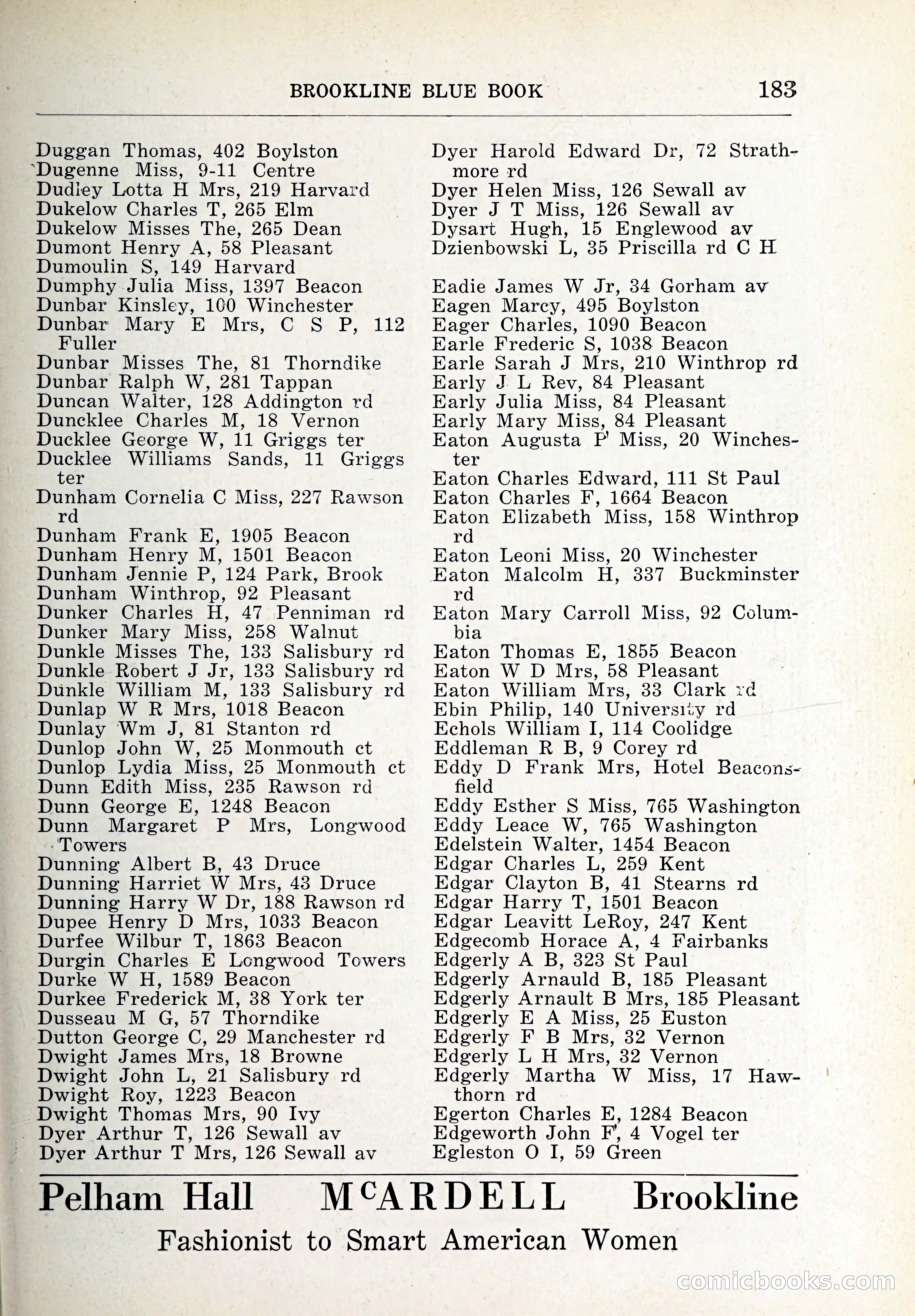 Blue Book of Brookline and Longwood — page 218 of 347