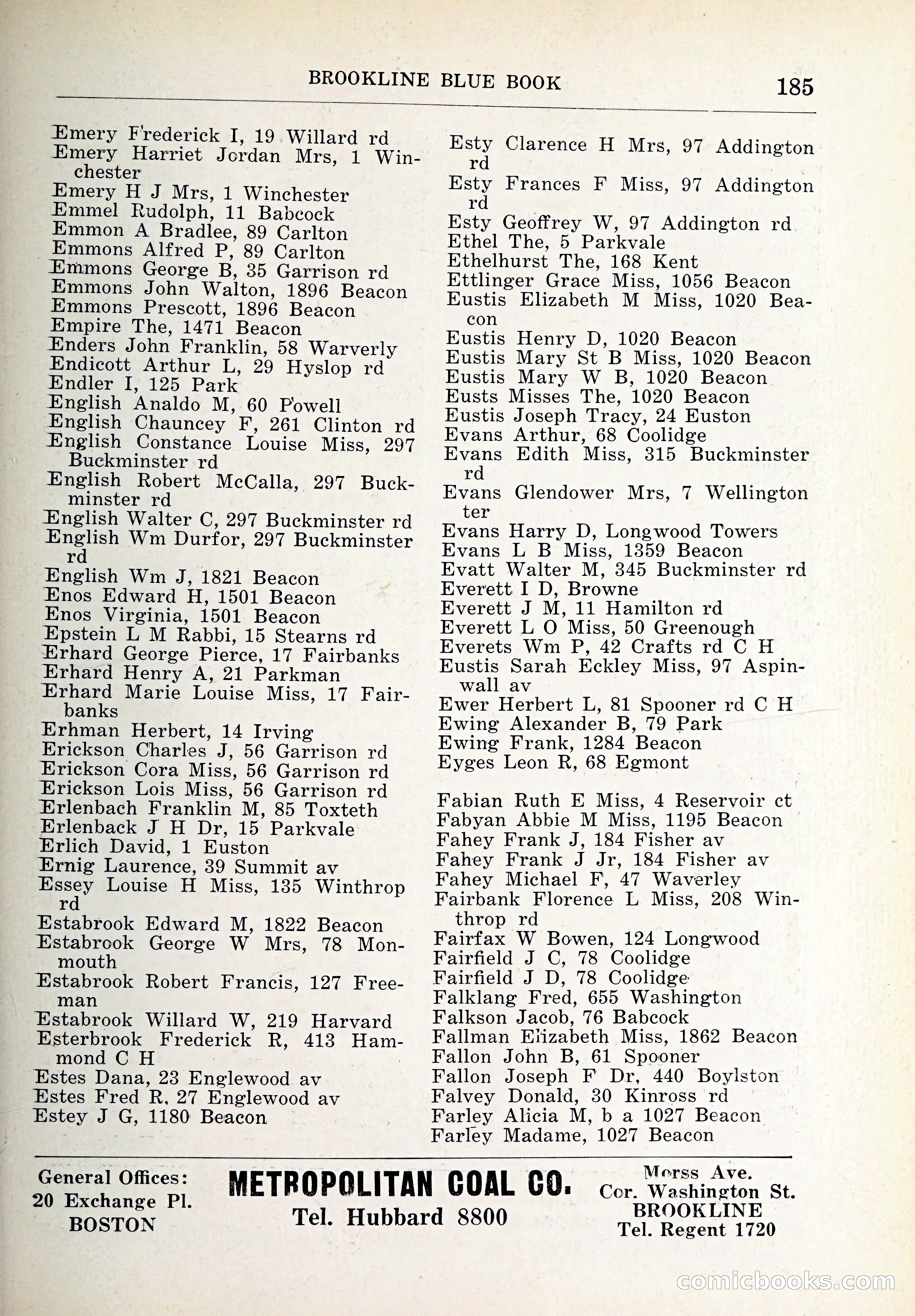 Blue Book of Brookline and Longwood — page 220 of 347