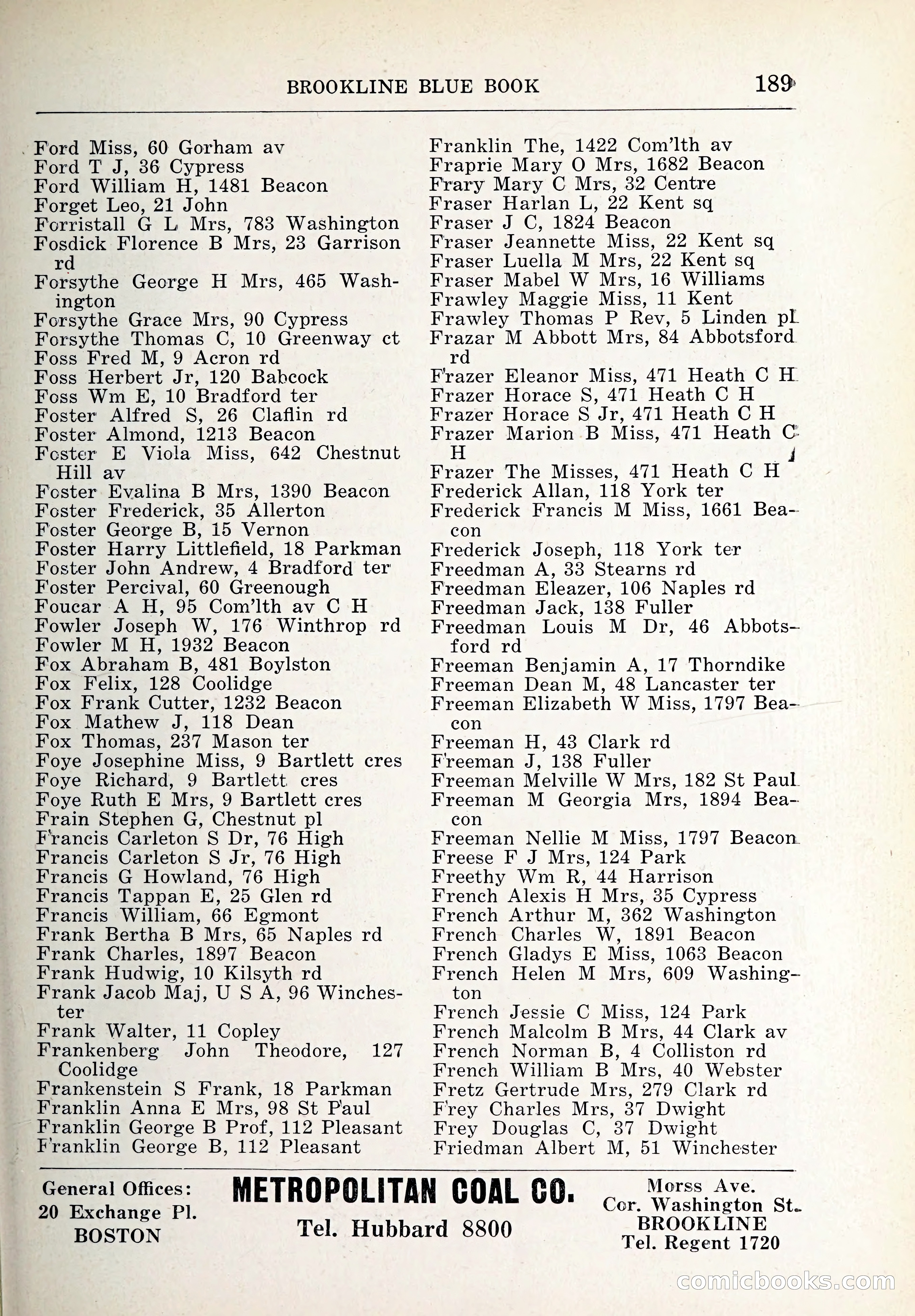 Blue Book of Brookline and Longwood — page 224 of 347