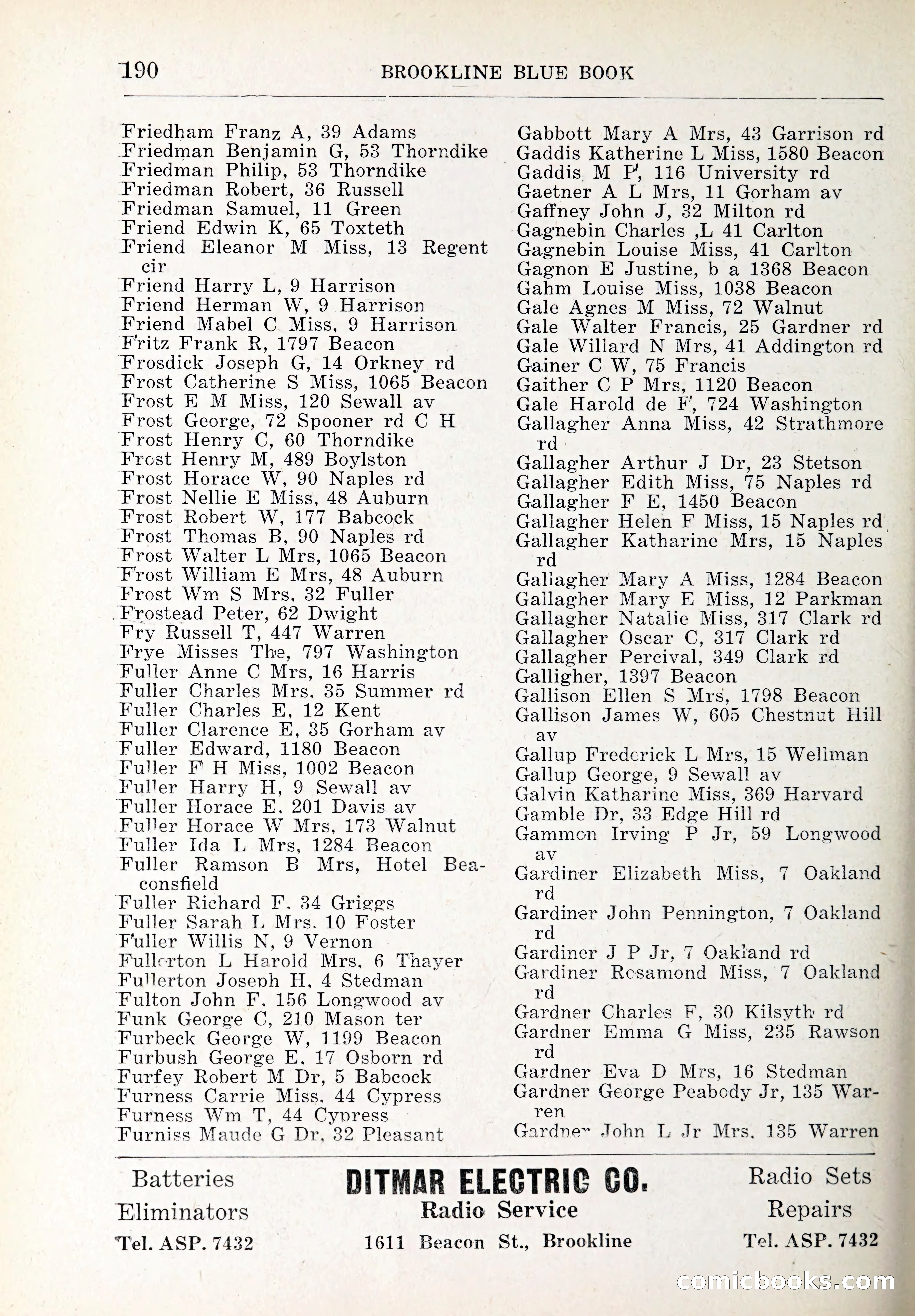 Blue Book of Brookline and Longwood — page 225 of 347