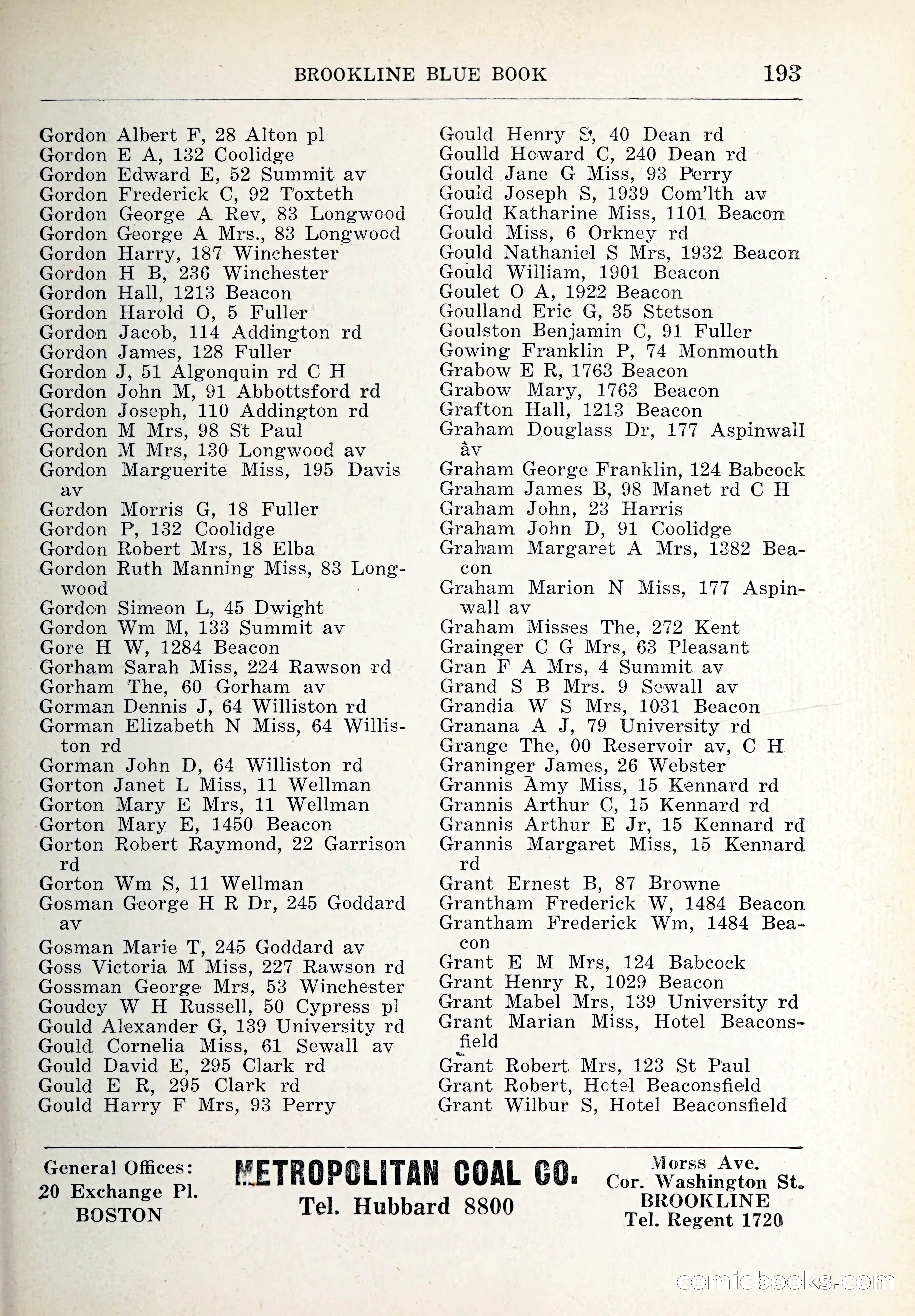 Blue Book of Brookline and Longwood — page 228 of 347