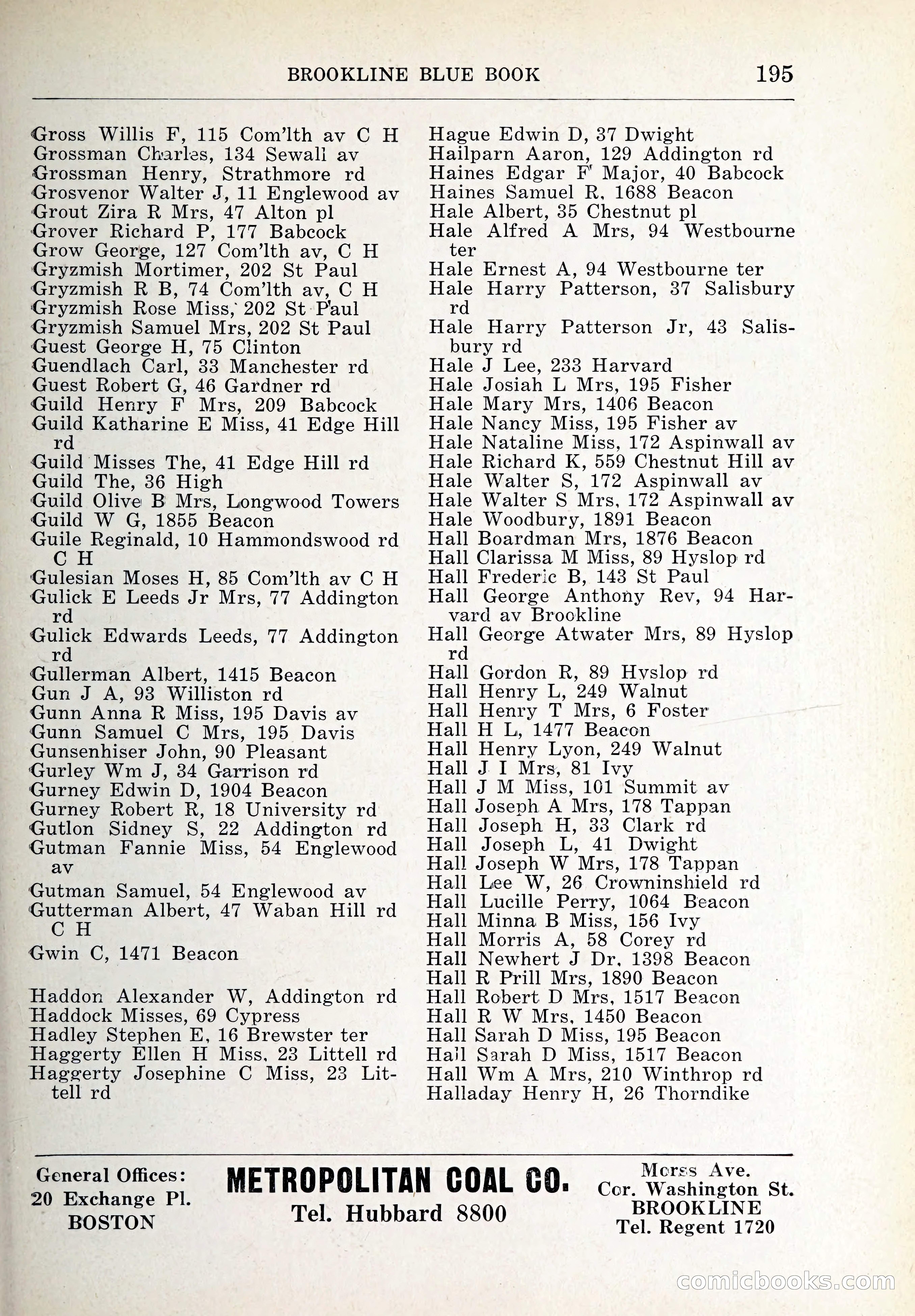 Blue Book of Brookline and Longwood — page 230 of 347