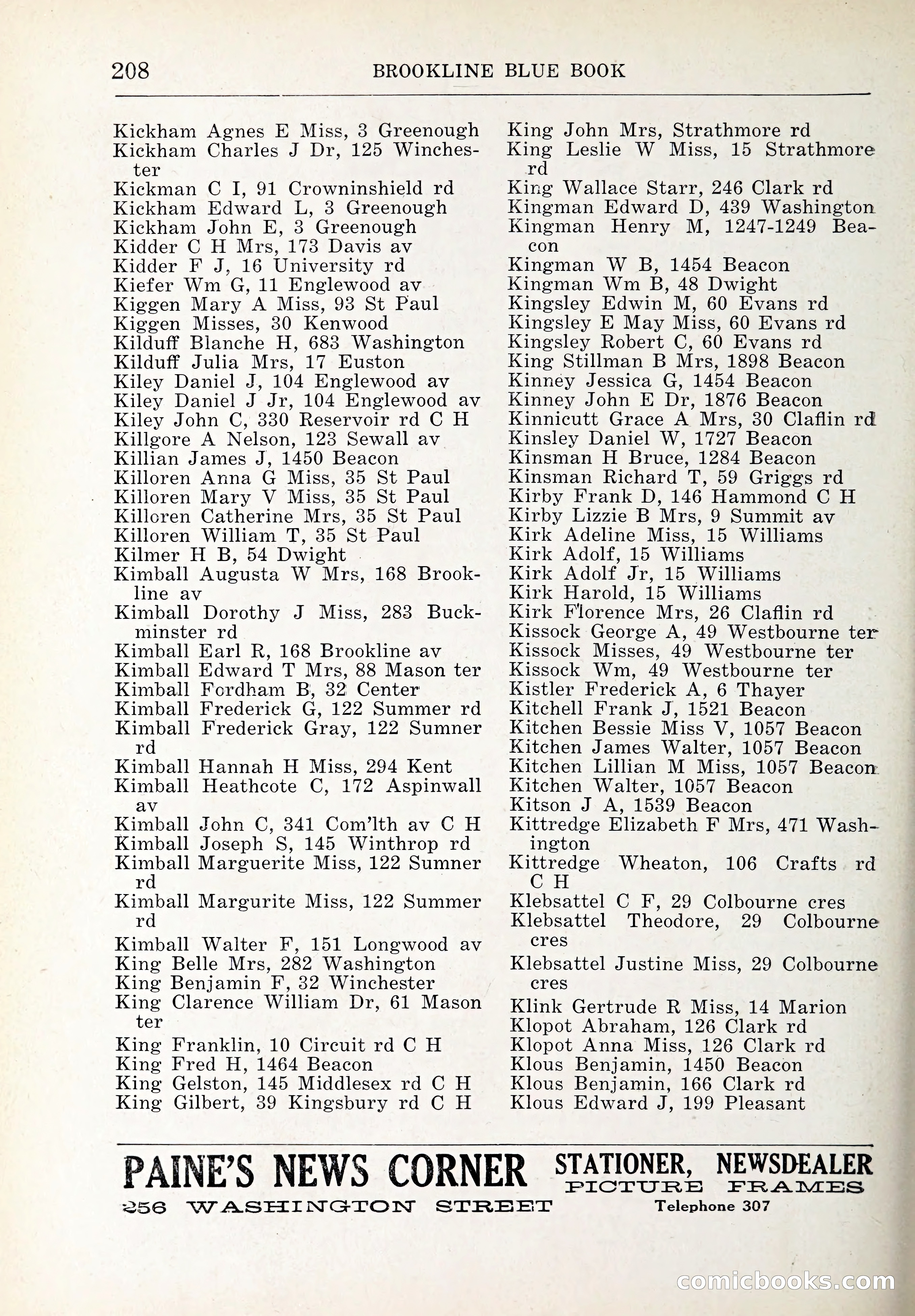 Blue Book of Brookline and Longwood — page 243 of 347