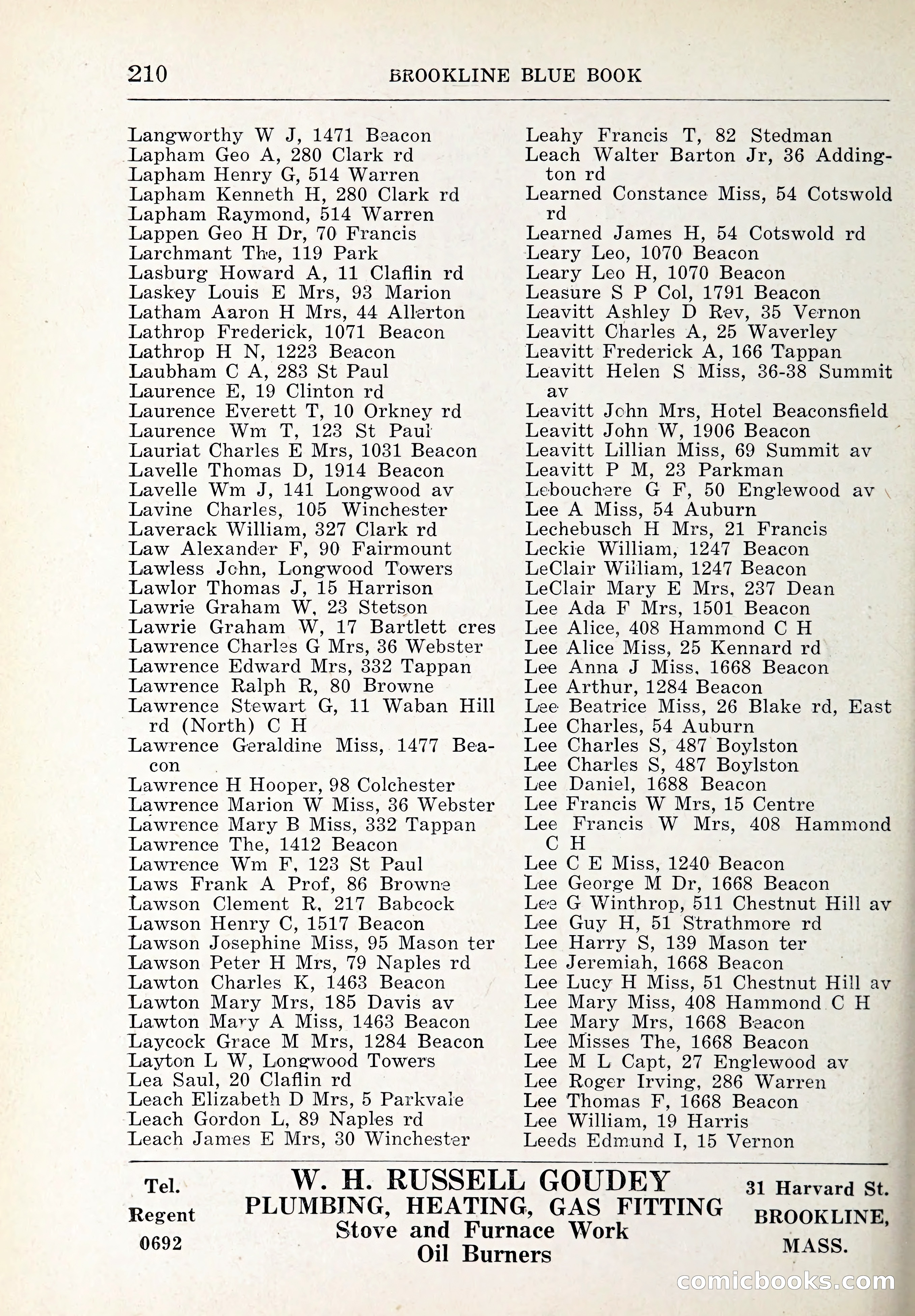 Blue Book of Brookline and Longwood — page 245 of 347