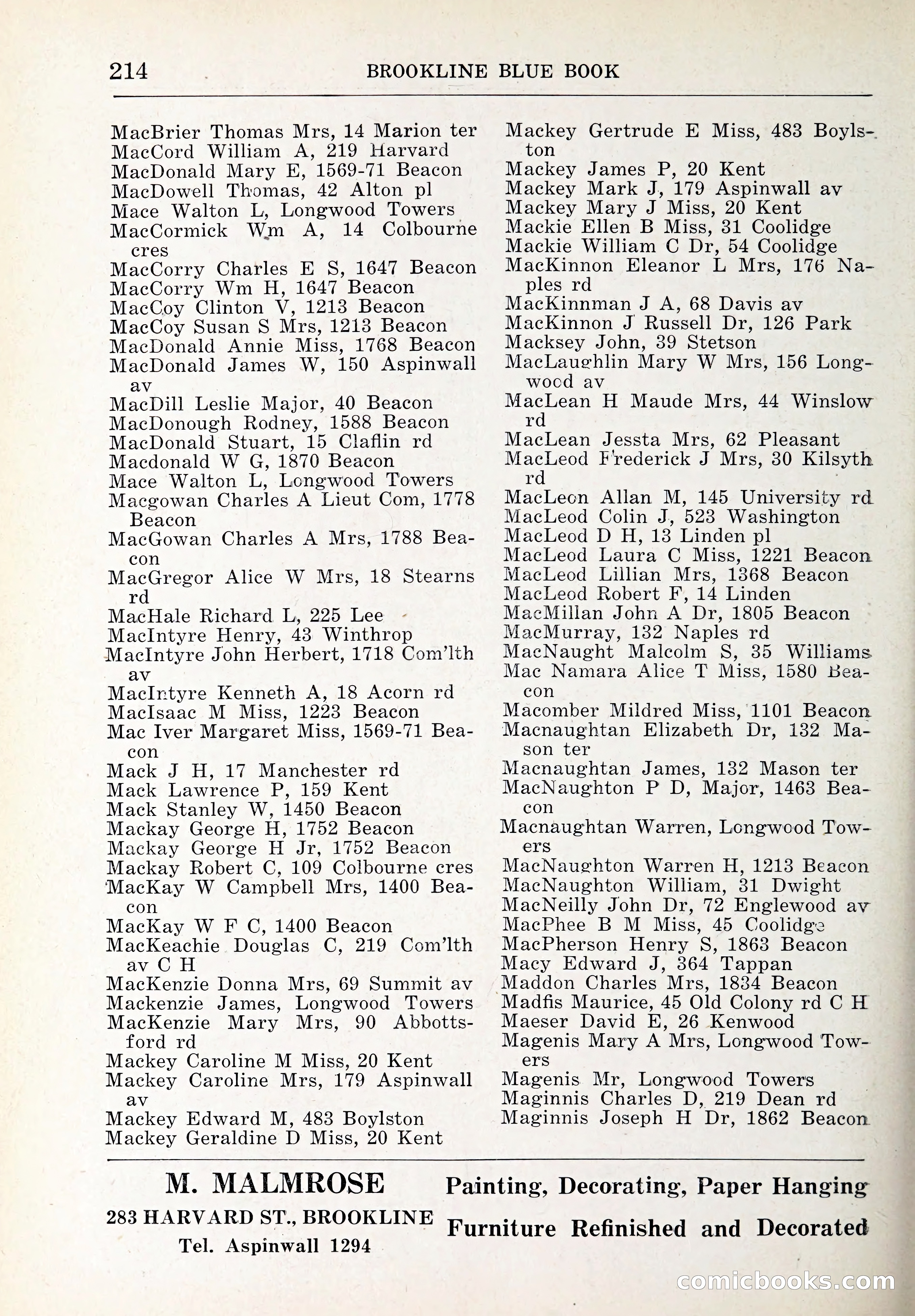 Blue Book of Brookline and Longwood — page 249 of 347