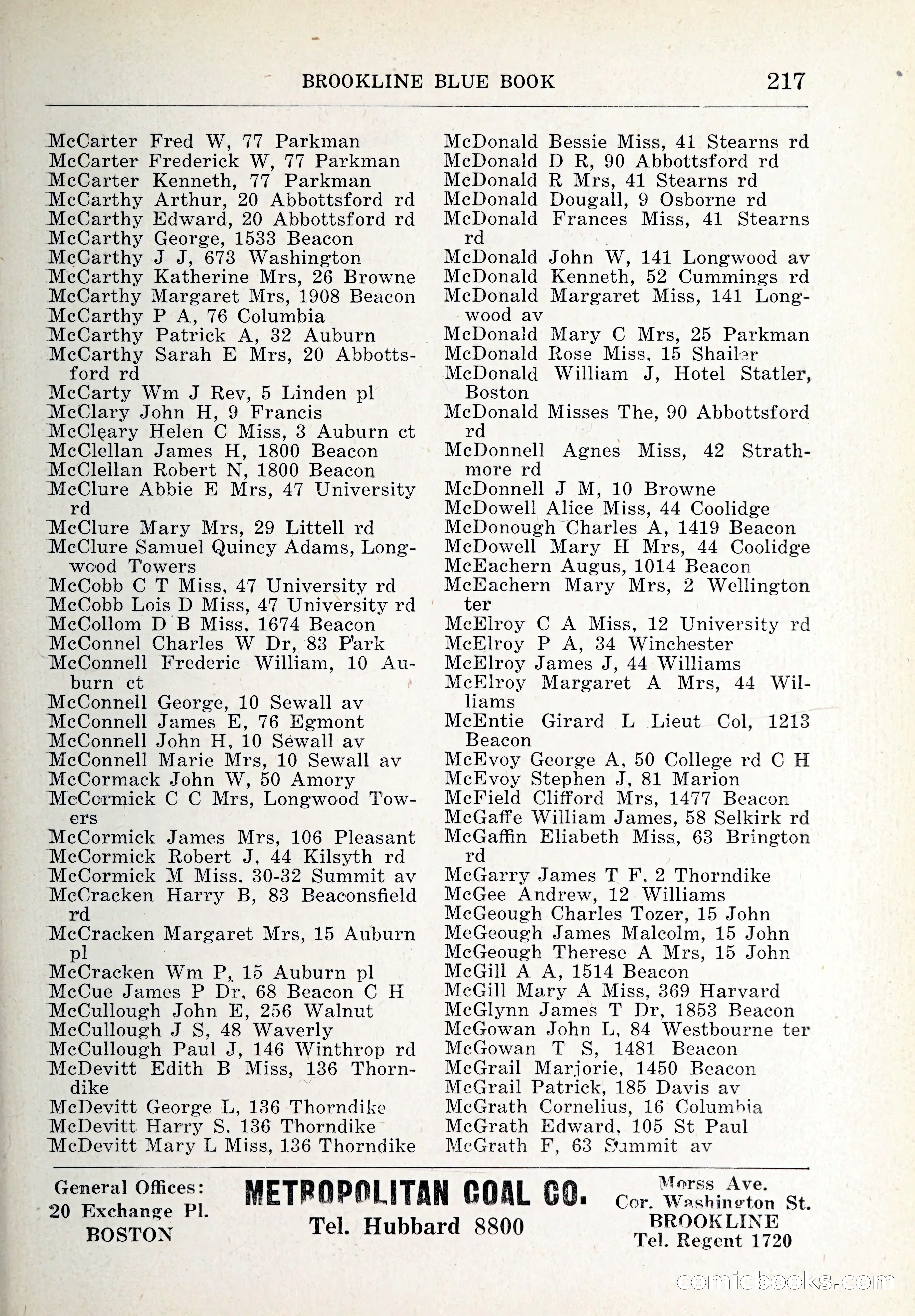 Blue Book of Brookline and Longwood — page 252 of 347