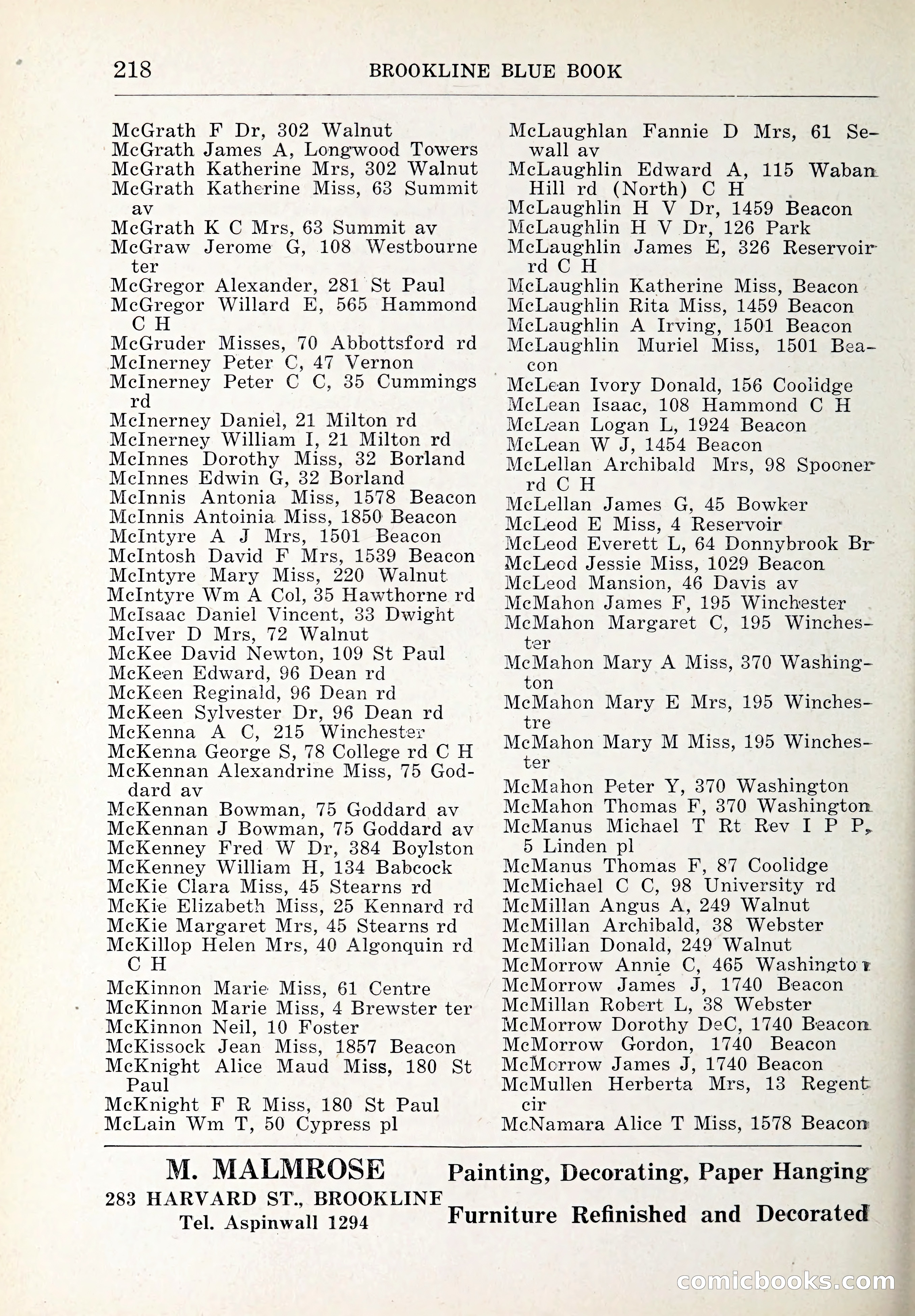 Blue Book of Brookline and Longwood — page 253 of 347
