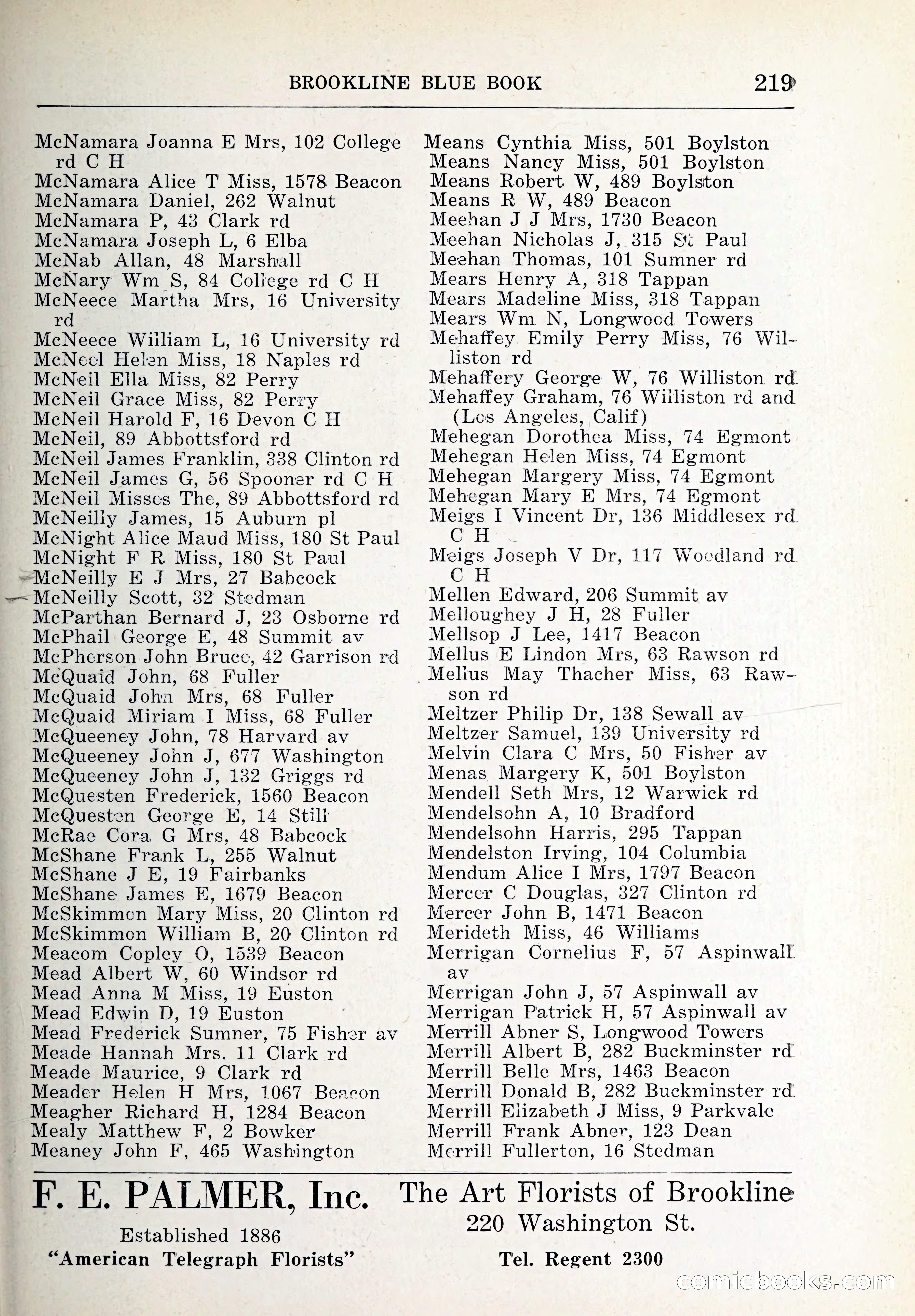 Blue Book of Brookline and Longwood — page 254 of 347