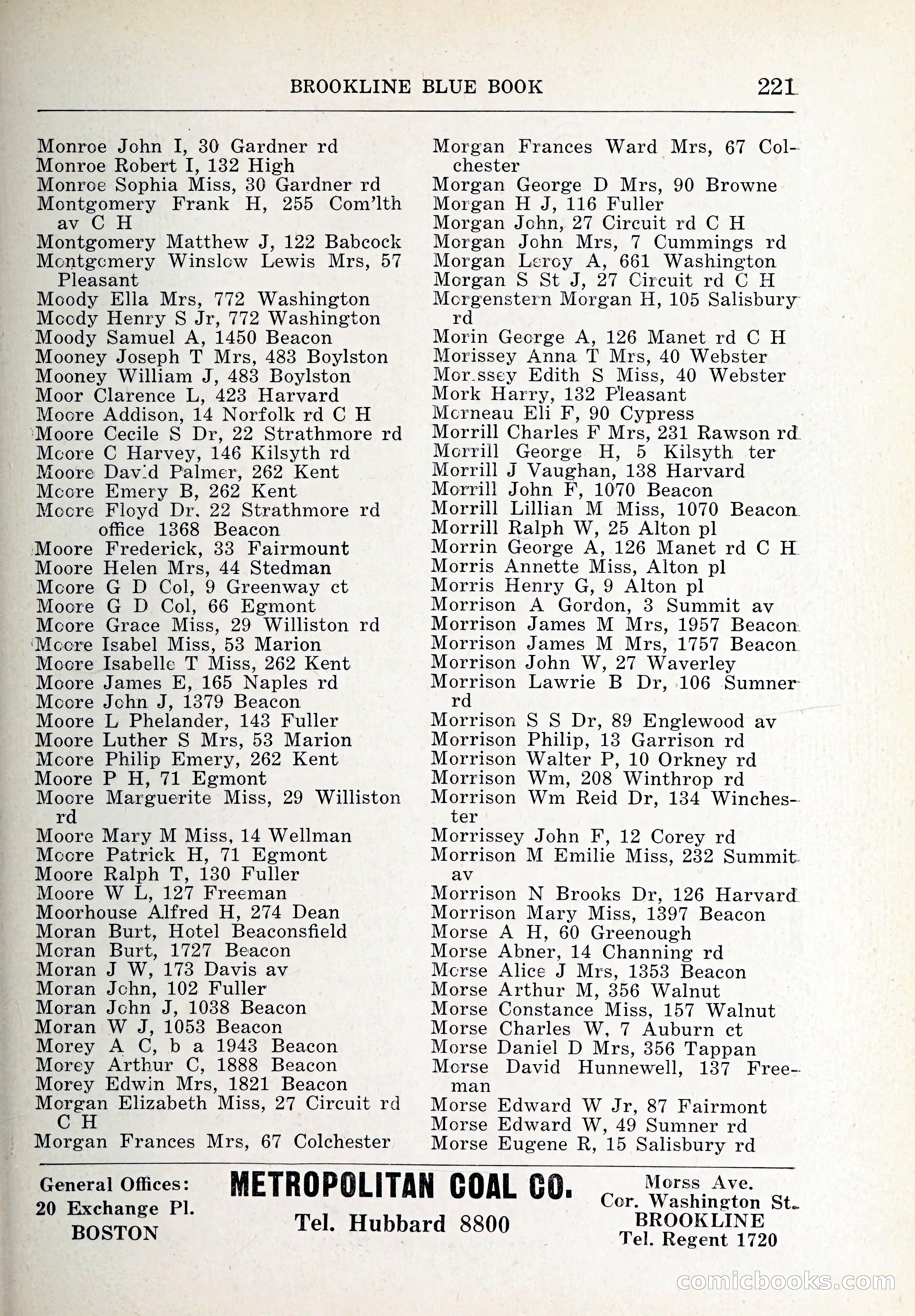 Blue Book of Brookline and Longwood — page 256 of 347