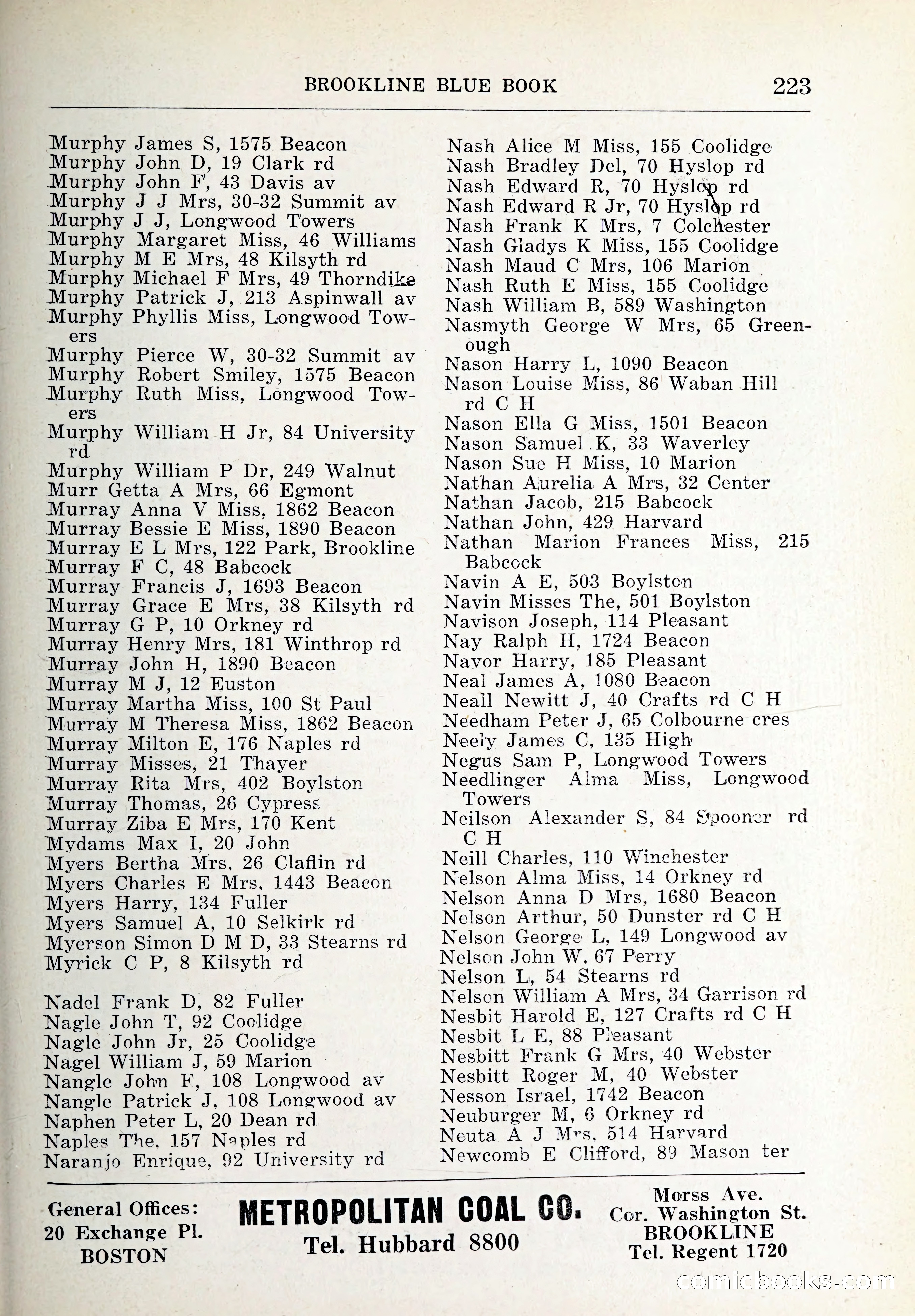Blue Book of Brookline and Longwood — page 258 of 347
