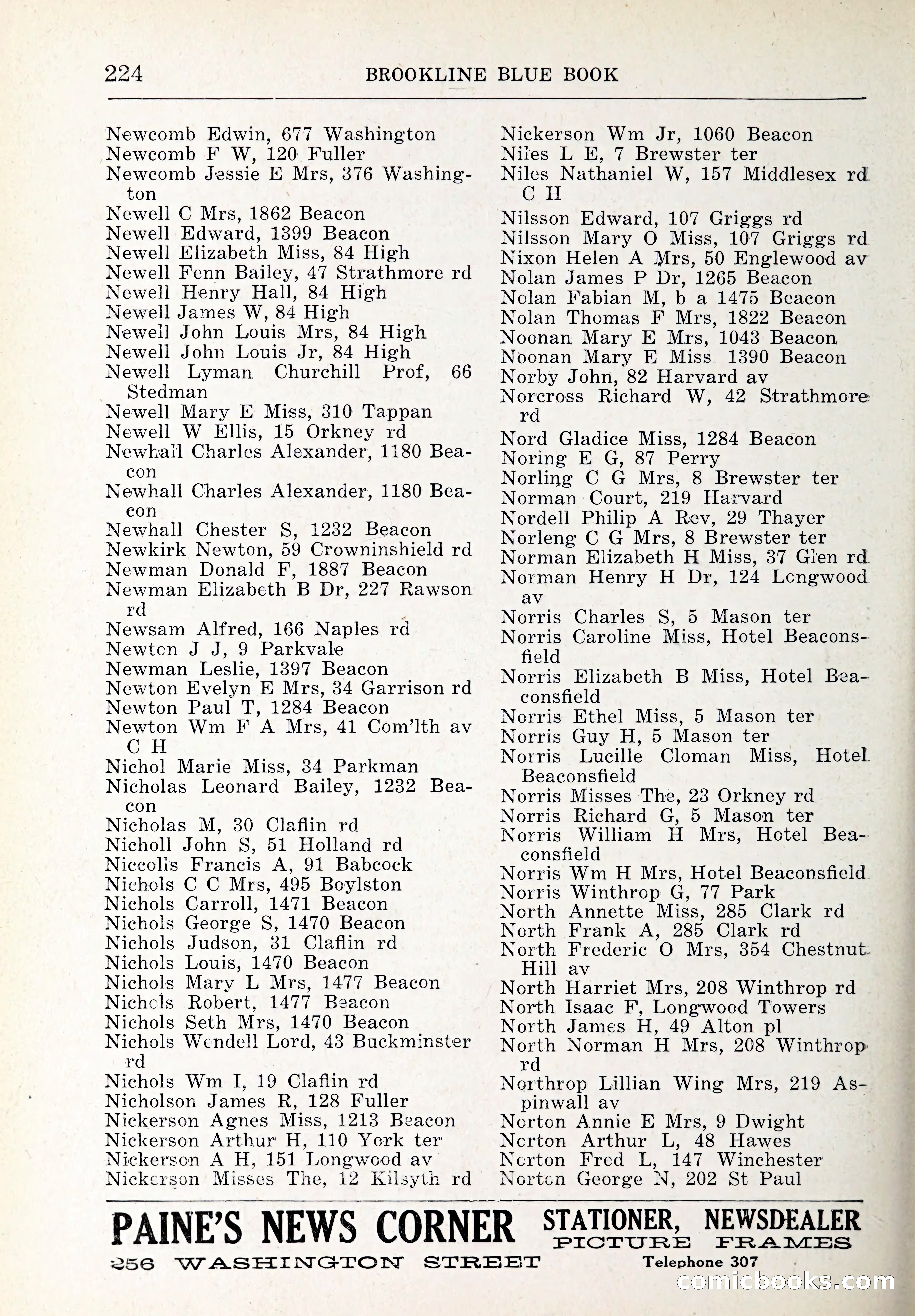 Blue Book of Brookline and Longwood — page 259 of 347