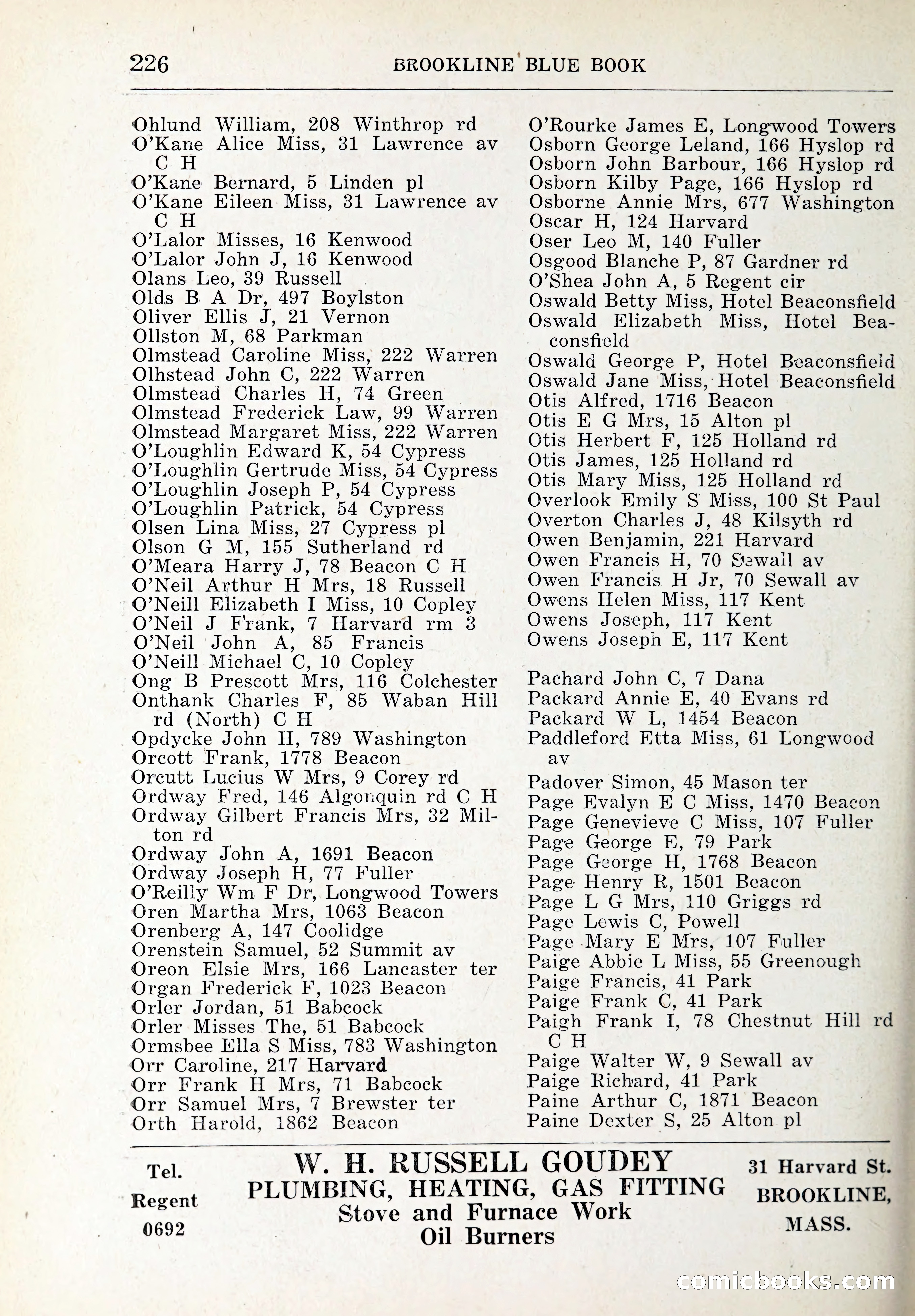 Blue Book of Brookline and Longwood — page 261 of 347