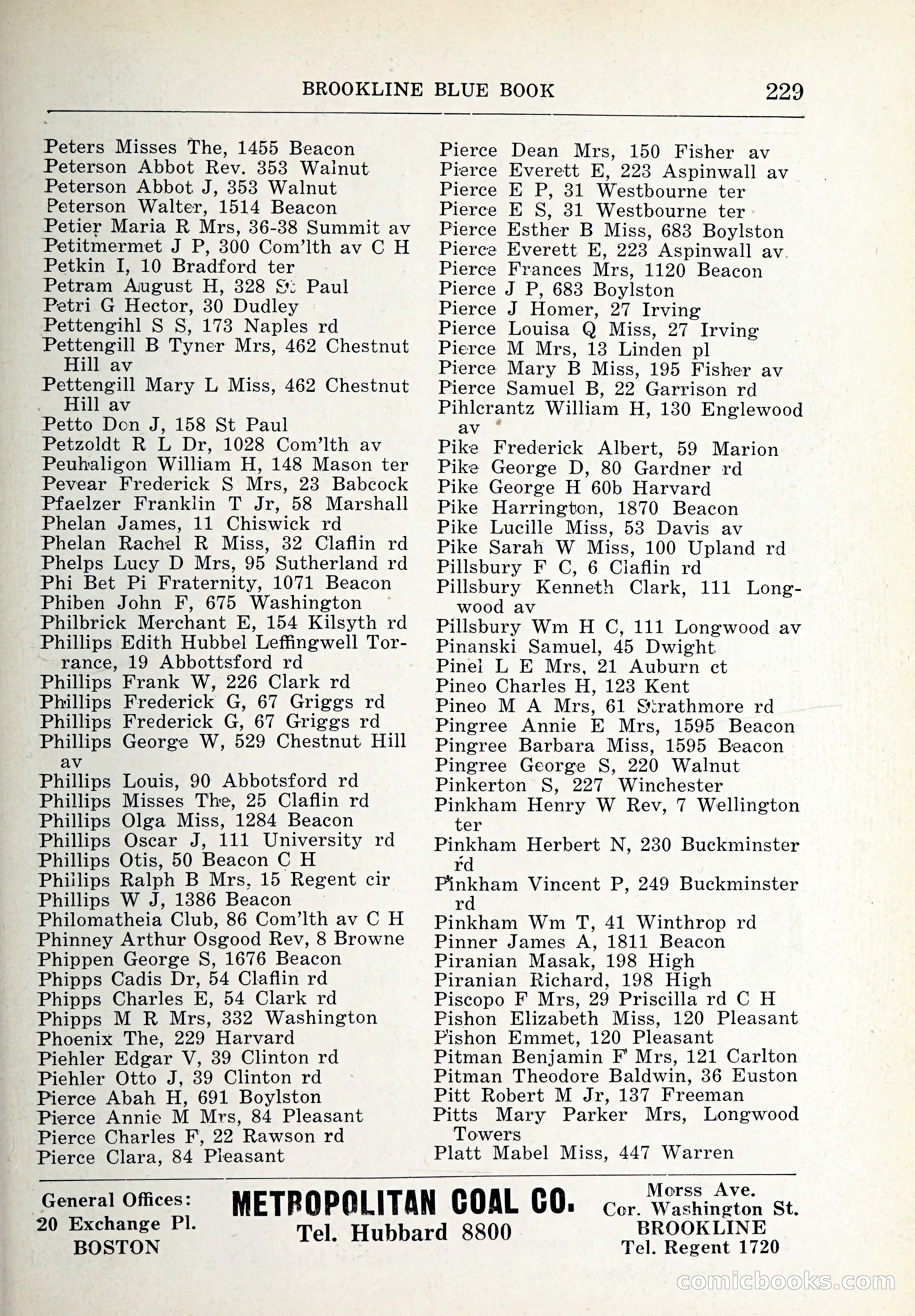 Blue Book of Brookline and Longwood — page 264 of 347
