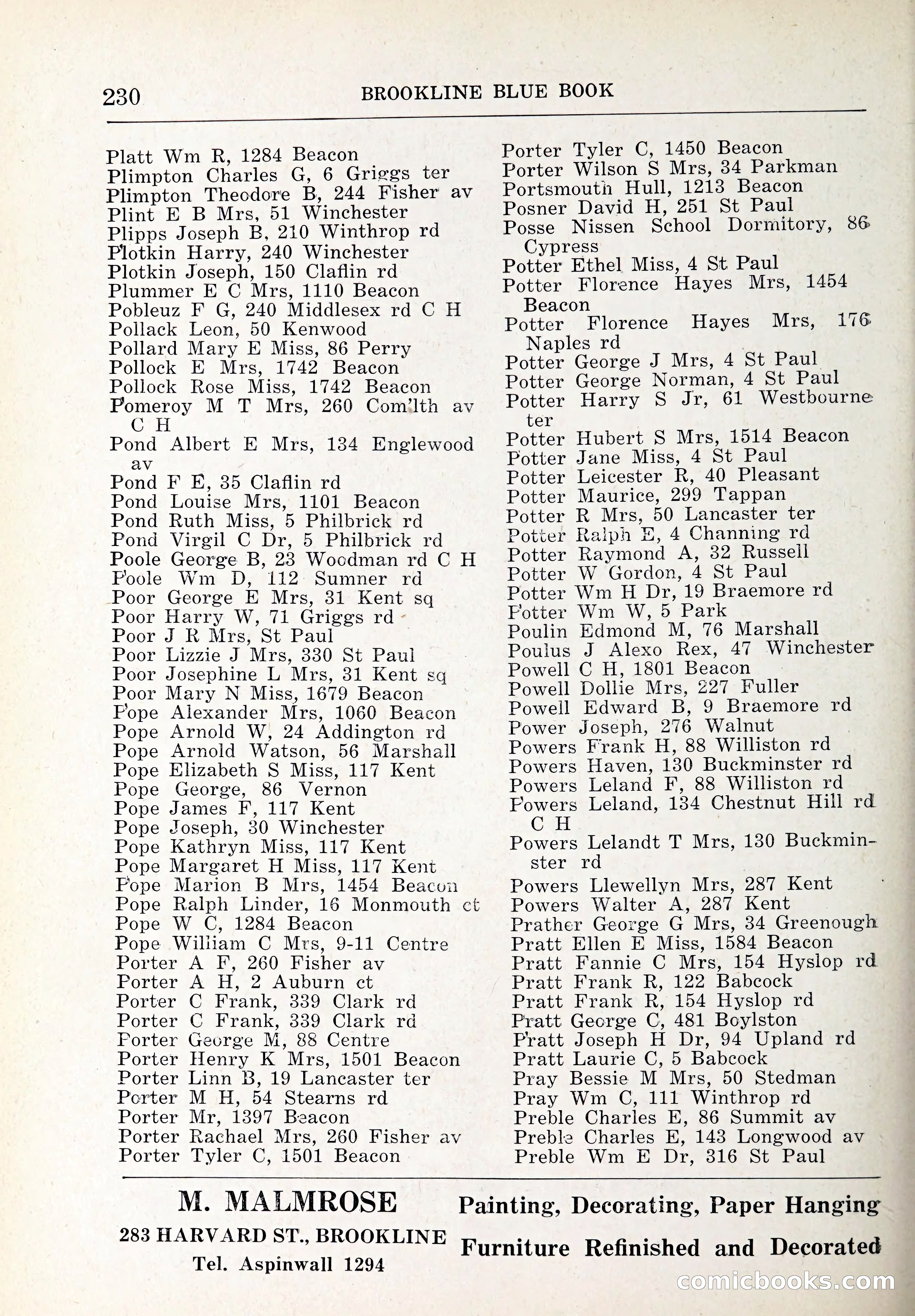 Blue Book of Brookline and Longwood — page 265 of 347
