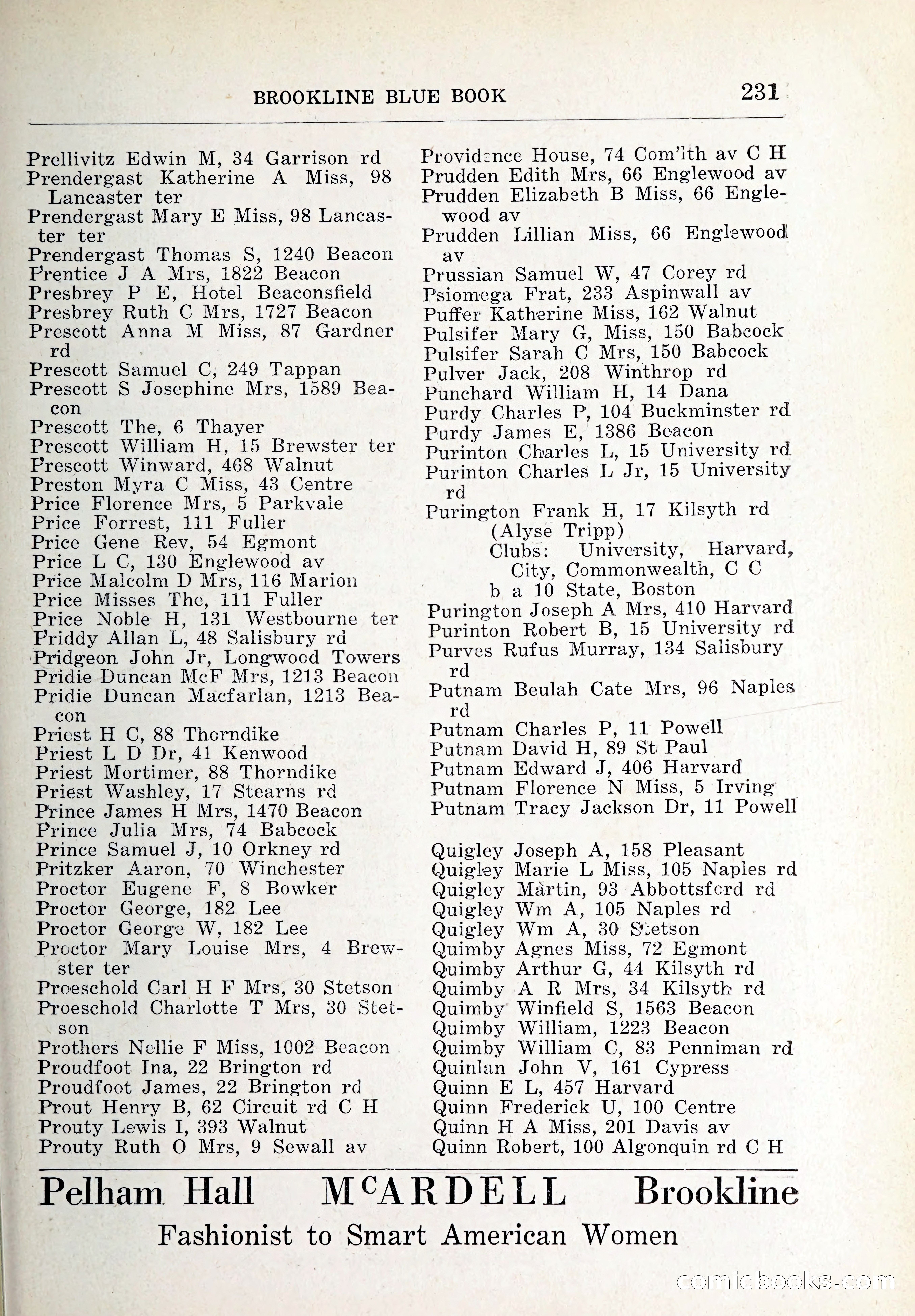 Blue Book of Brookline and Longwood — page 266 of 347