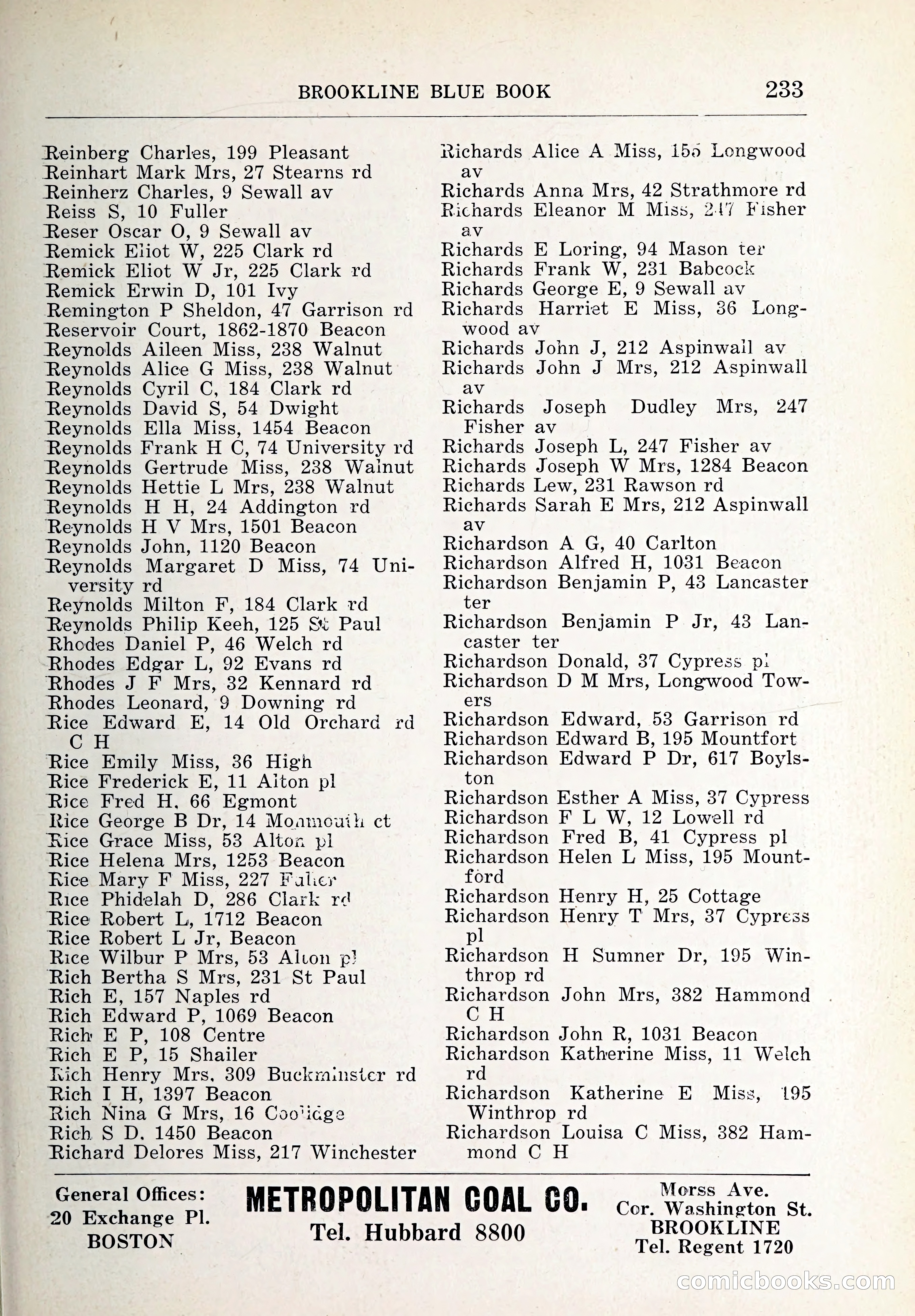 Blue Book of Brookline and Longwood — page 268 of 347
