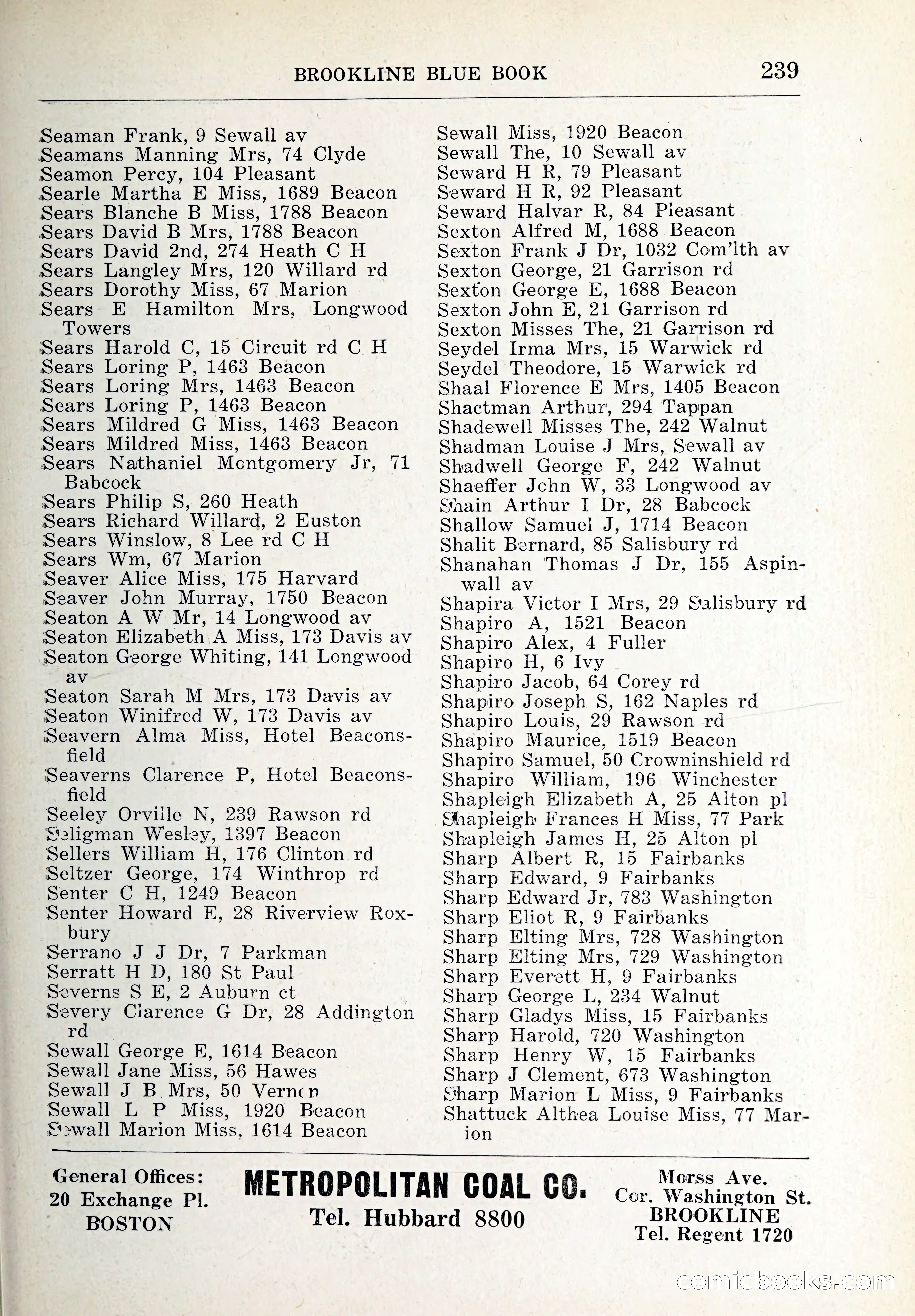 Blue Book of Brookline and Longwood — page 274 of 347