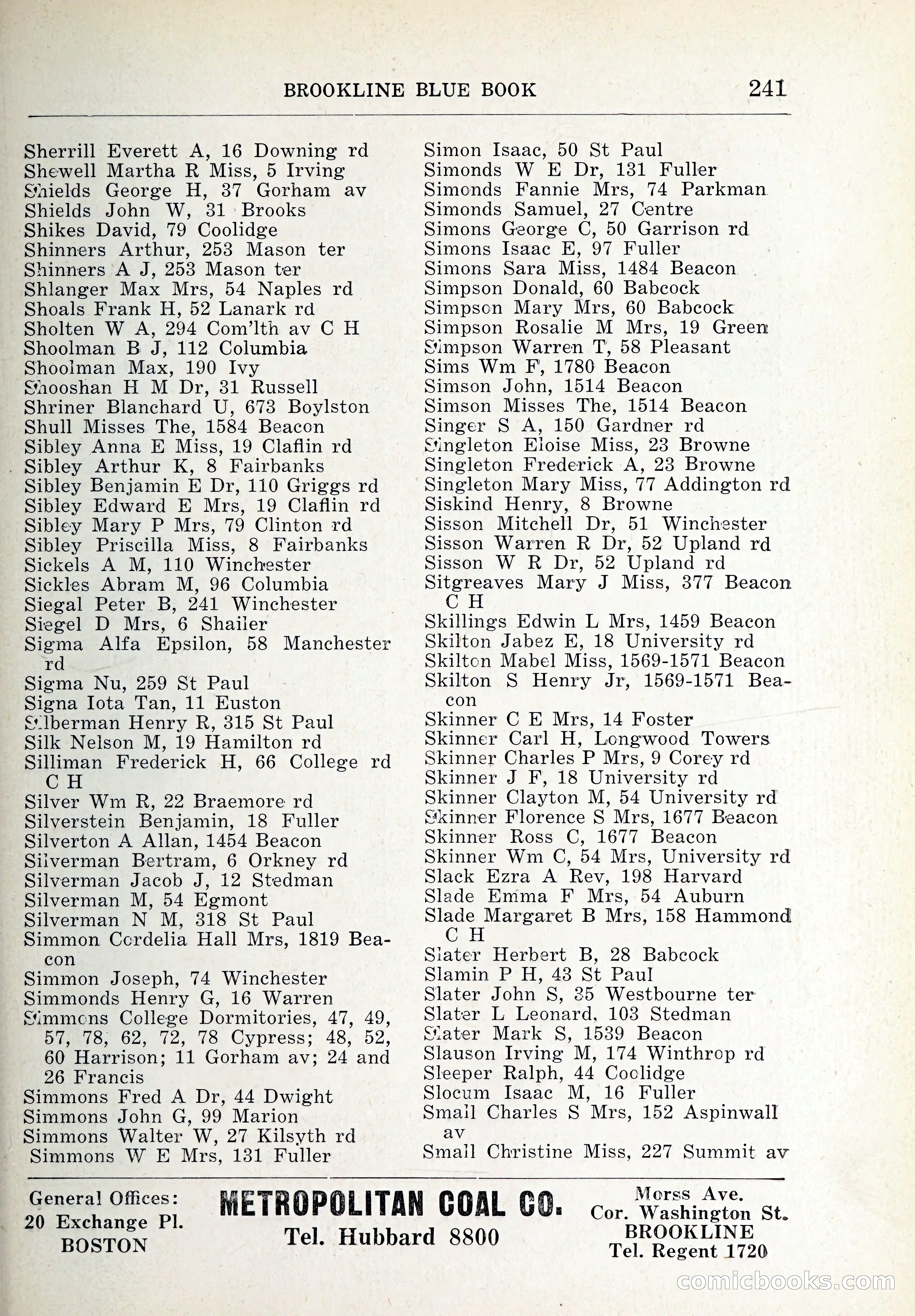 Blue Book of Brookline and Longwood — page 276 of 347
