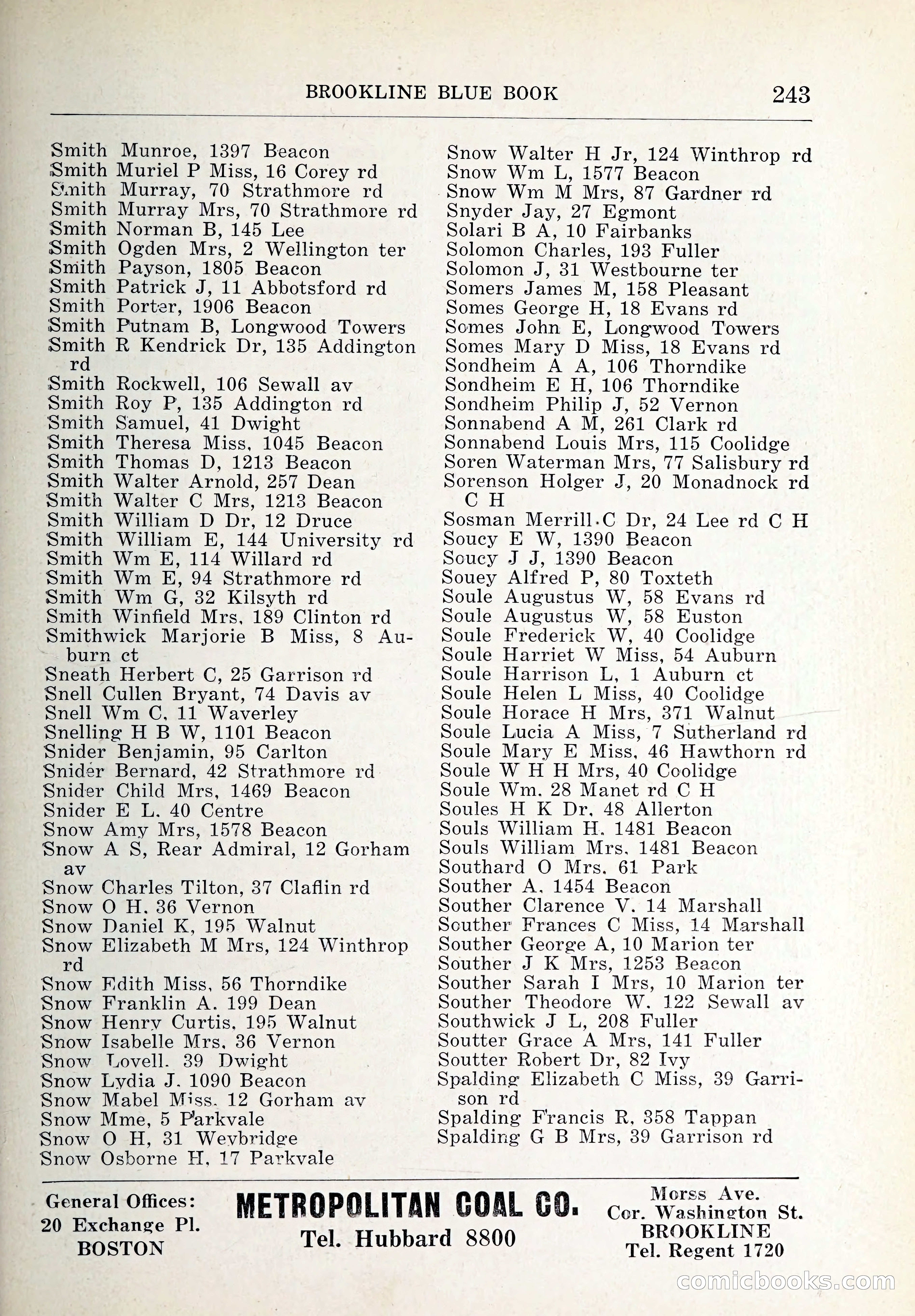 Blue Book of Brookline and Longwood — page 278 of 347