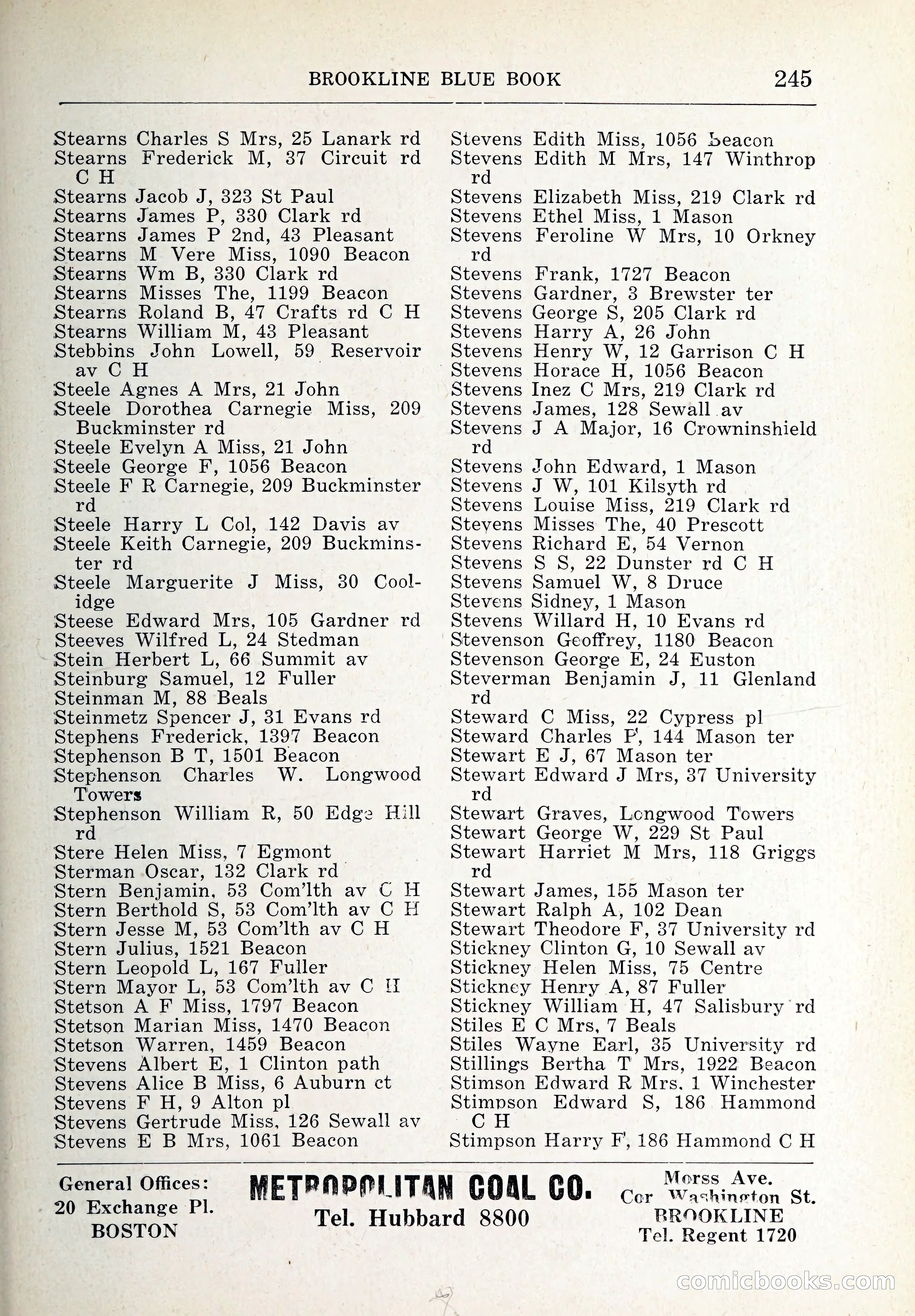 Blue Book of Brookline and Longwood — page 280 of 347